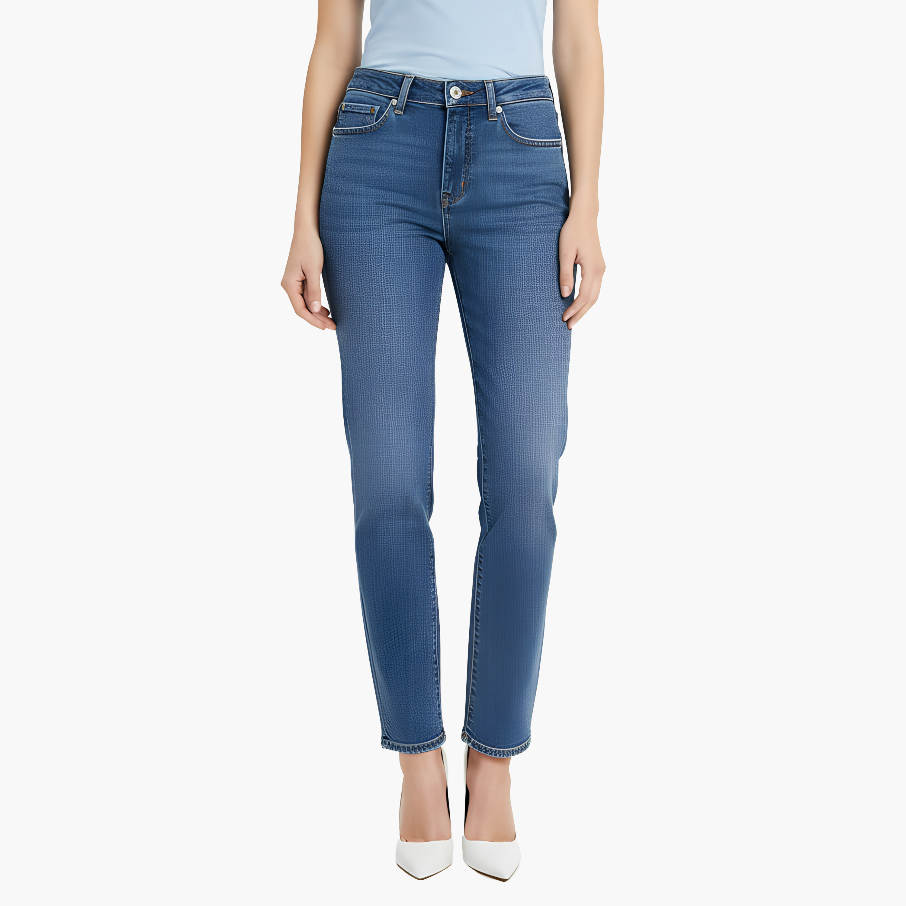 Levi's 724 Straight Fit Blue 5-Pocket Women's Jeans Inseam 30-women-clothing-bottoms-jeans-image-1