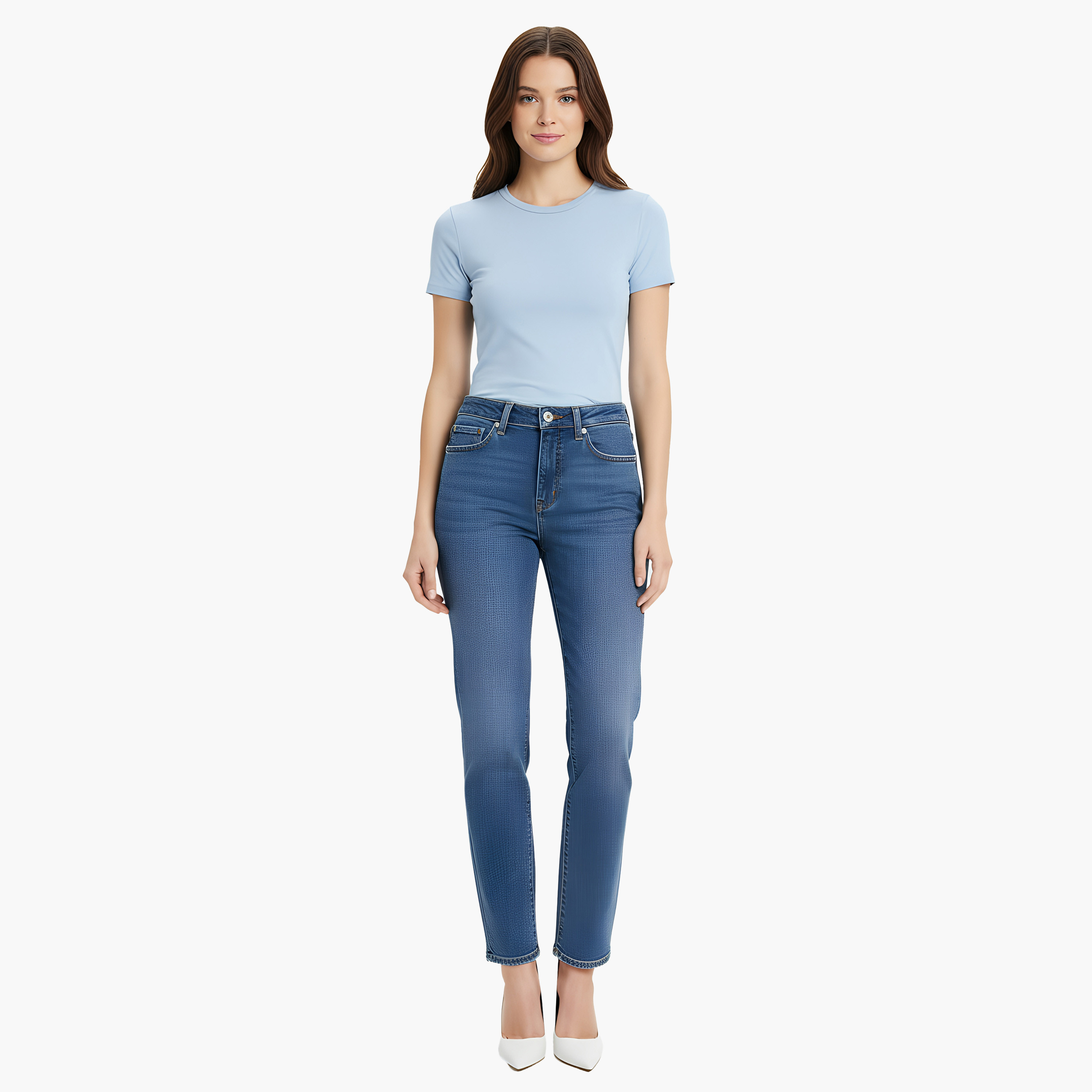 Levi's 724 Straight Fit Blue 5-Pocket Women's Jeans Inseam 30-women-clothing-bottoms-jeans-image-2