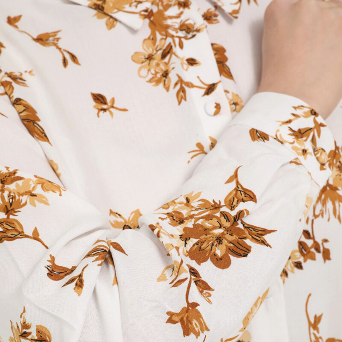 Women Floral Button Closure Collared Maxi Dress Refka By Modanisa-women-clothing-dresses-image-4