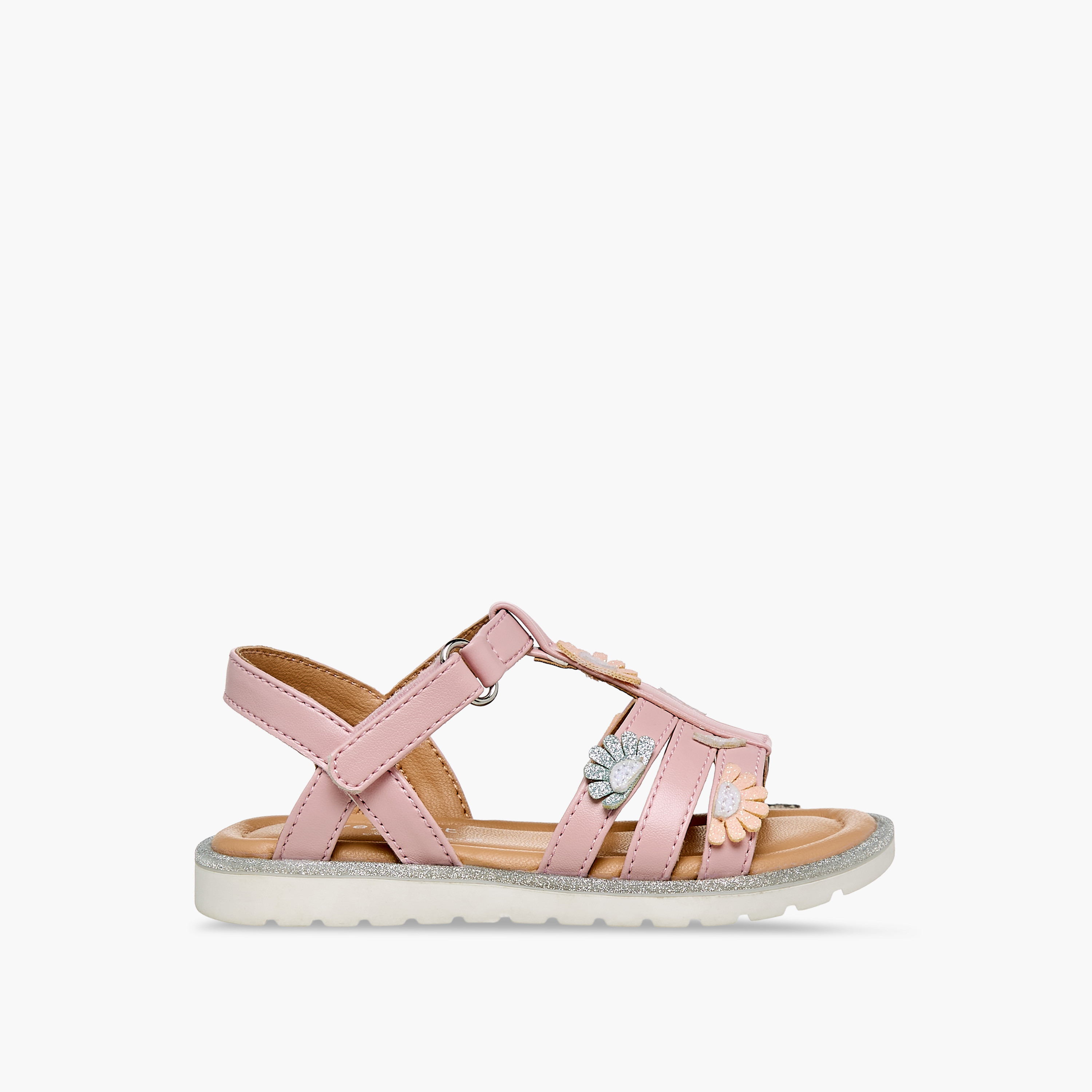 Barefeet Girls Hook and Loop Strap Sandals-girls-shoes-sandals-image-2