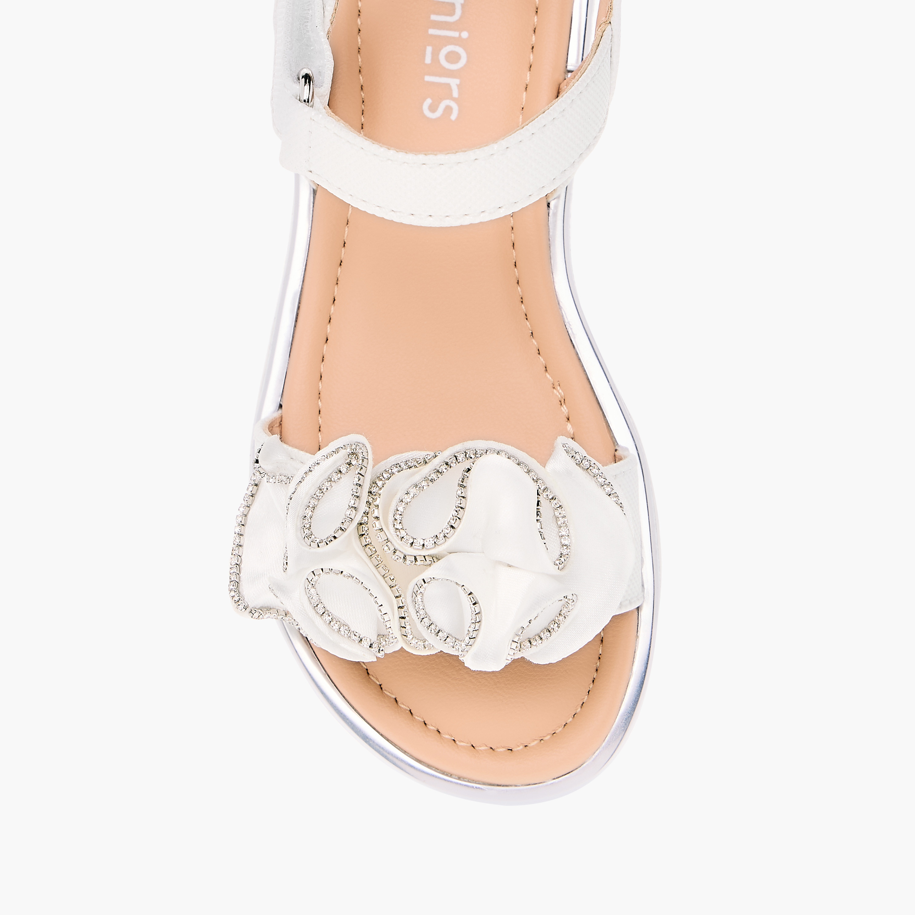 Juniors Embellished Sandals with Hook and Loop Closure-girls-shoes-sandals-image-3