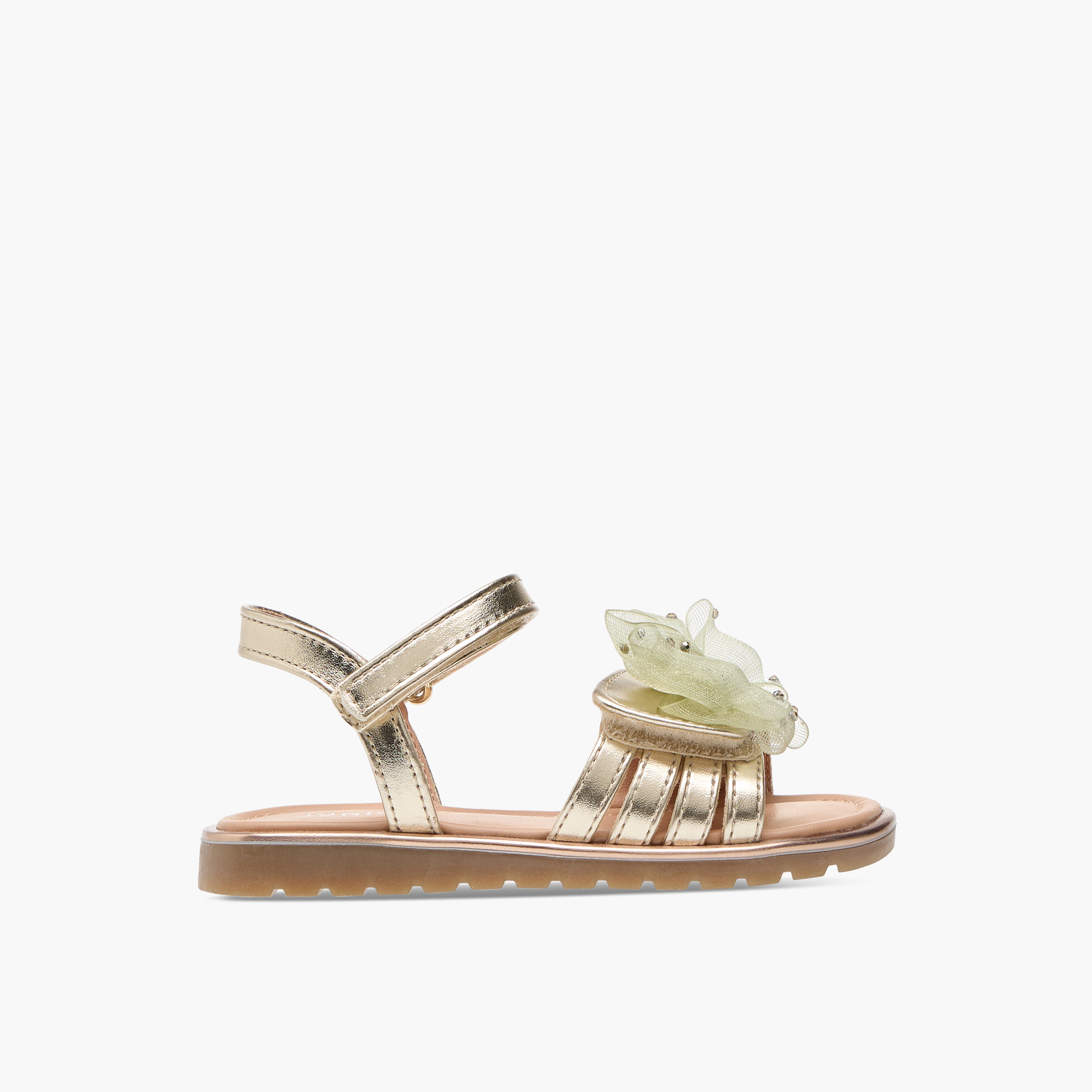 صندل بتزيينات فيونكة وشريط إغلاق من جونيورز-girls-shoes-sandals-image-2