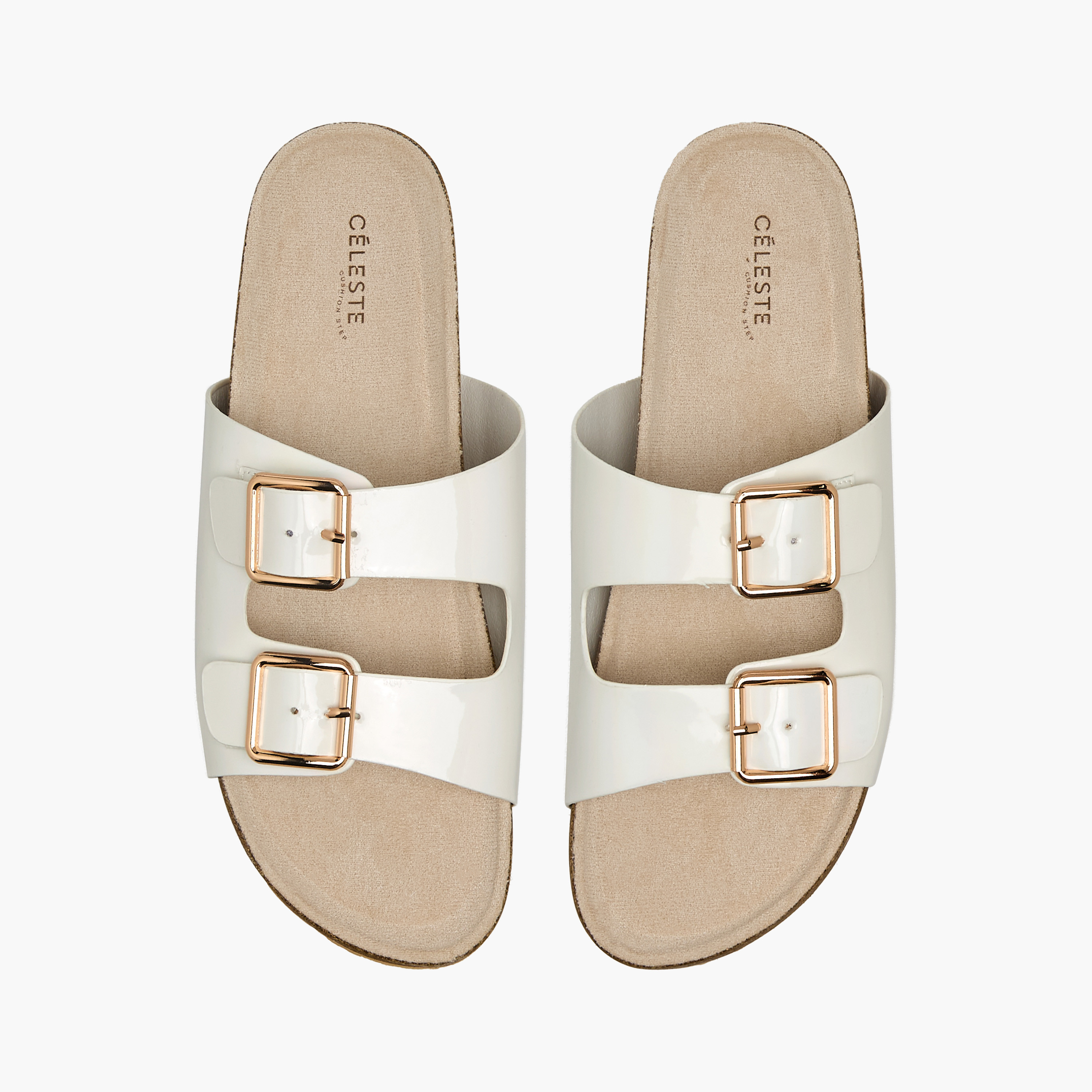 Celeste Women Buckle Detail Slide Sandals-women-shoes-flats-sandals-image-1