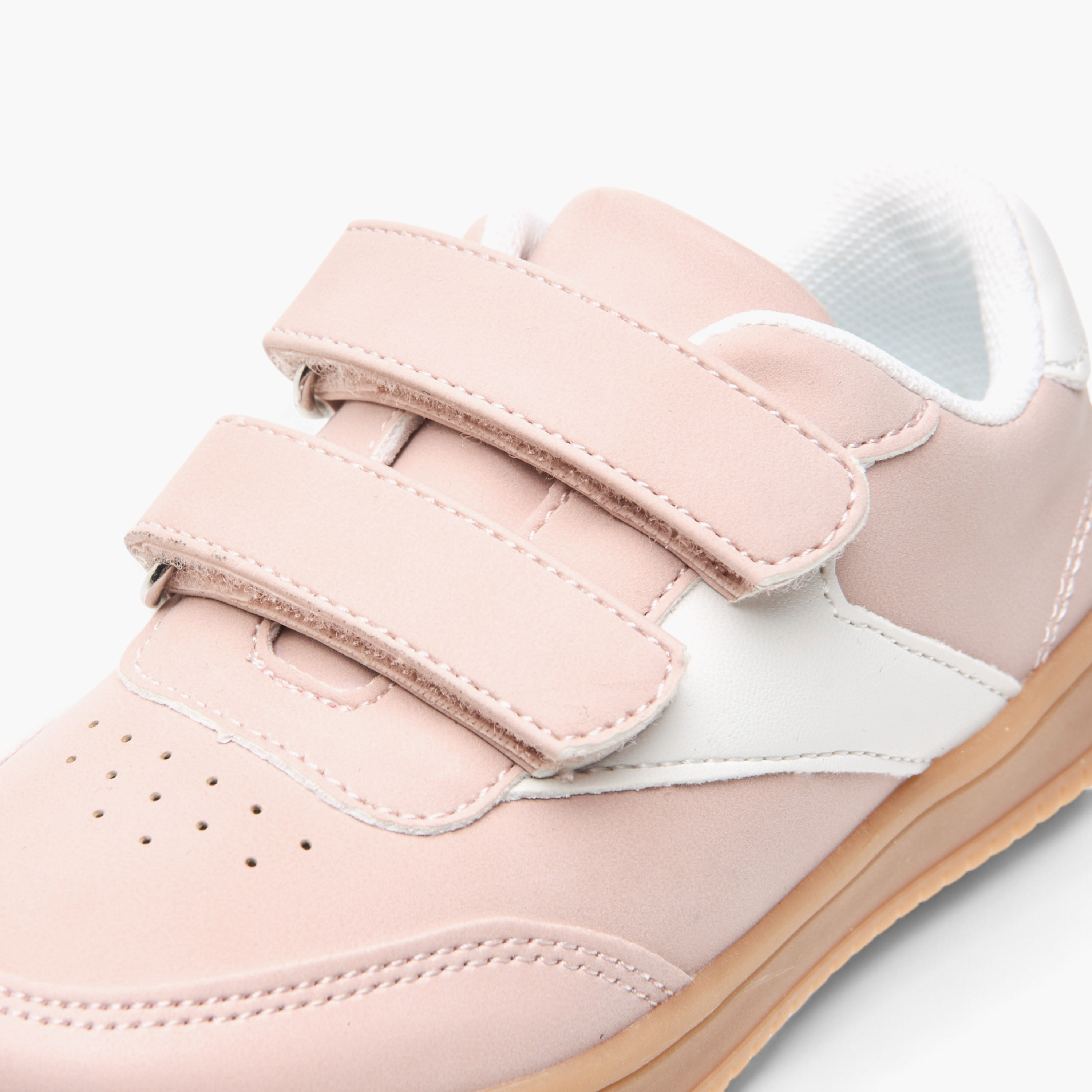 Juniors Colourblock Sneakers with Hook and Loop Closure-girls-shoes-sneakers-image-4