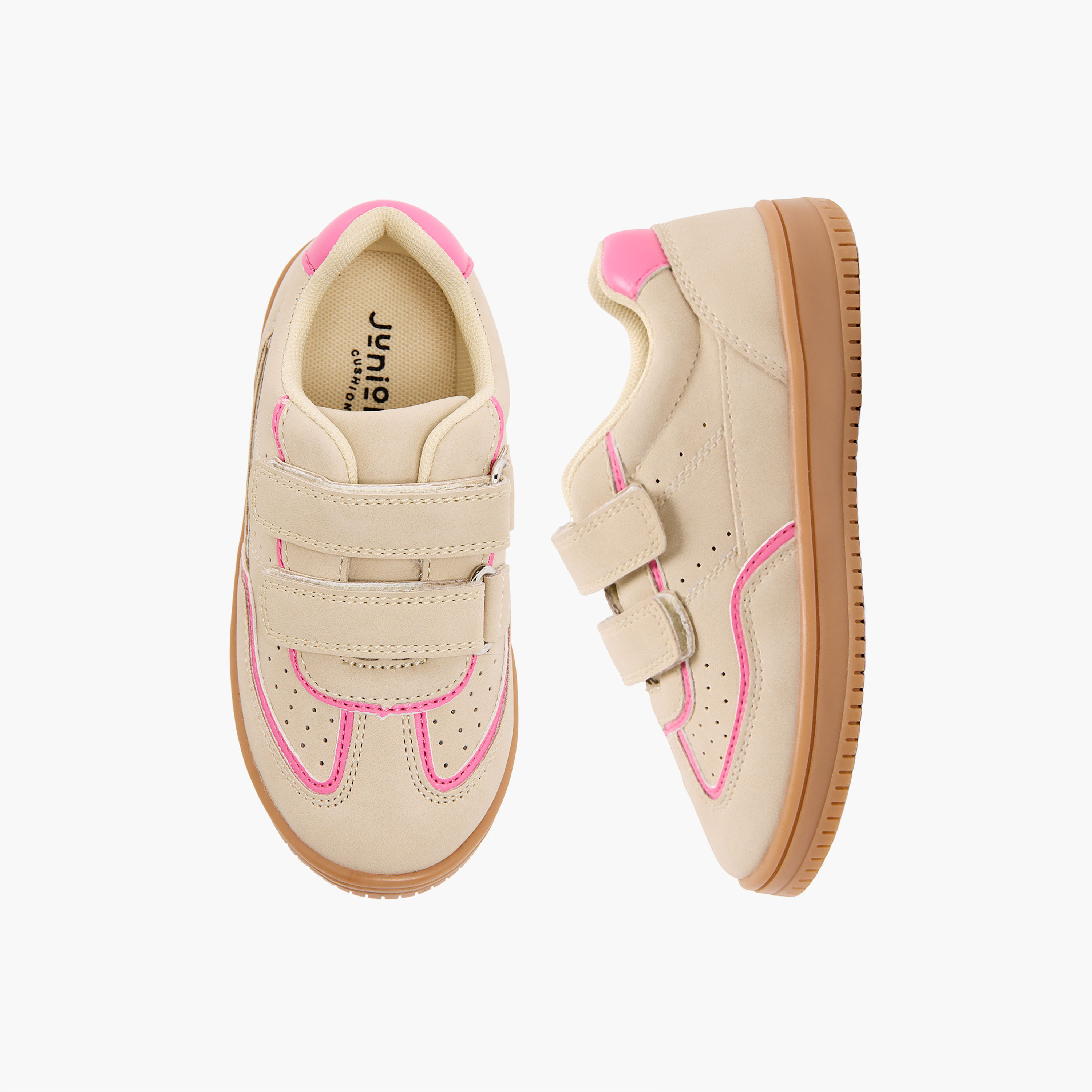 Juniors Girls Perforated Hook & Loop Sneakers-girls-shoes-sneakers-image-1