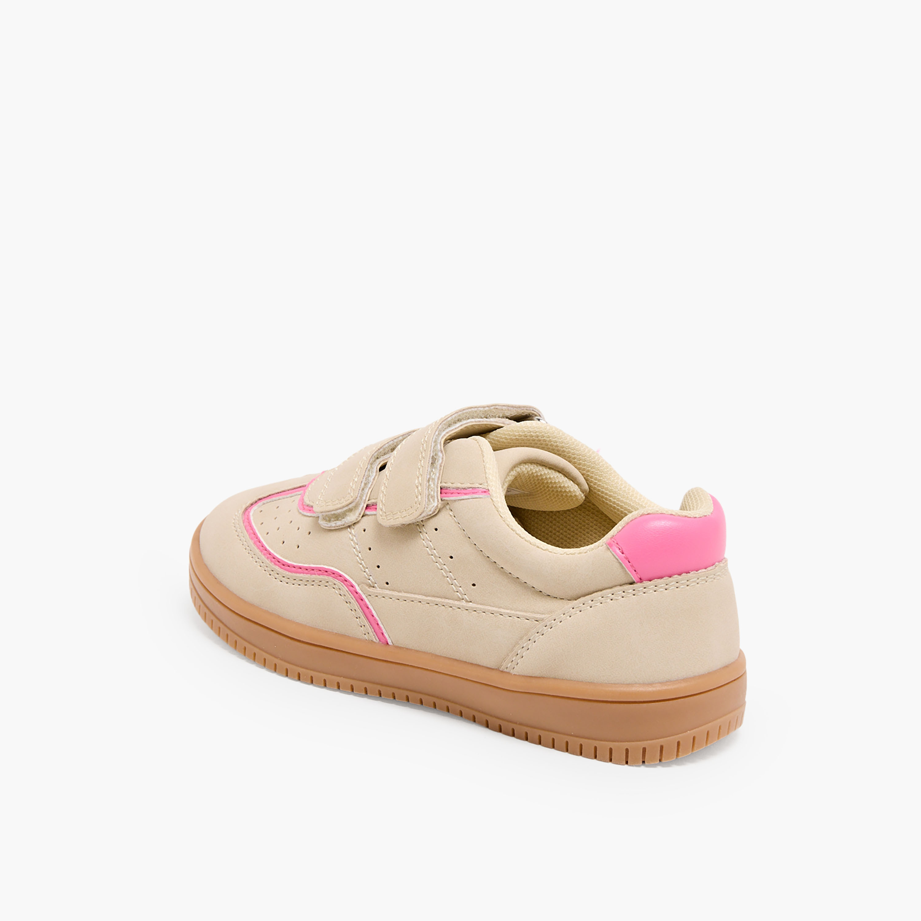 Juniors Girls Perforated Hook & Loop Sneakers-girls-shoes-sneakers-image-4