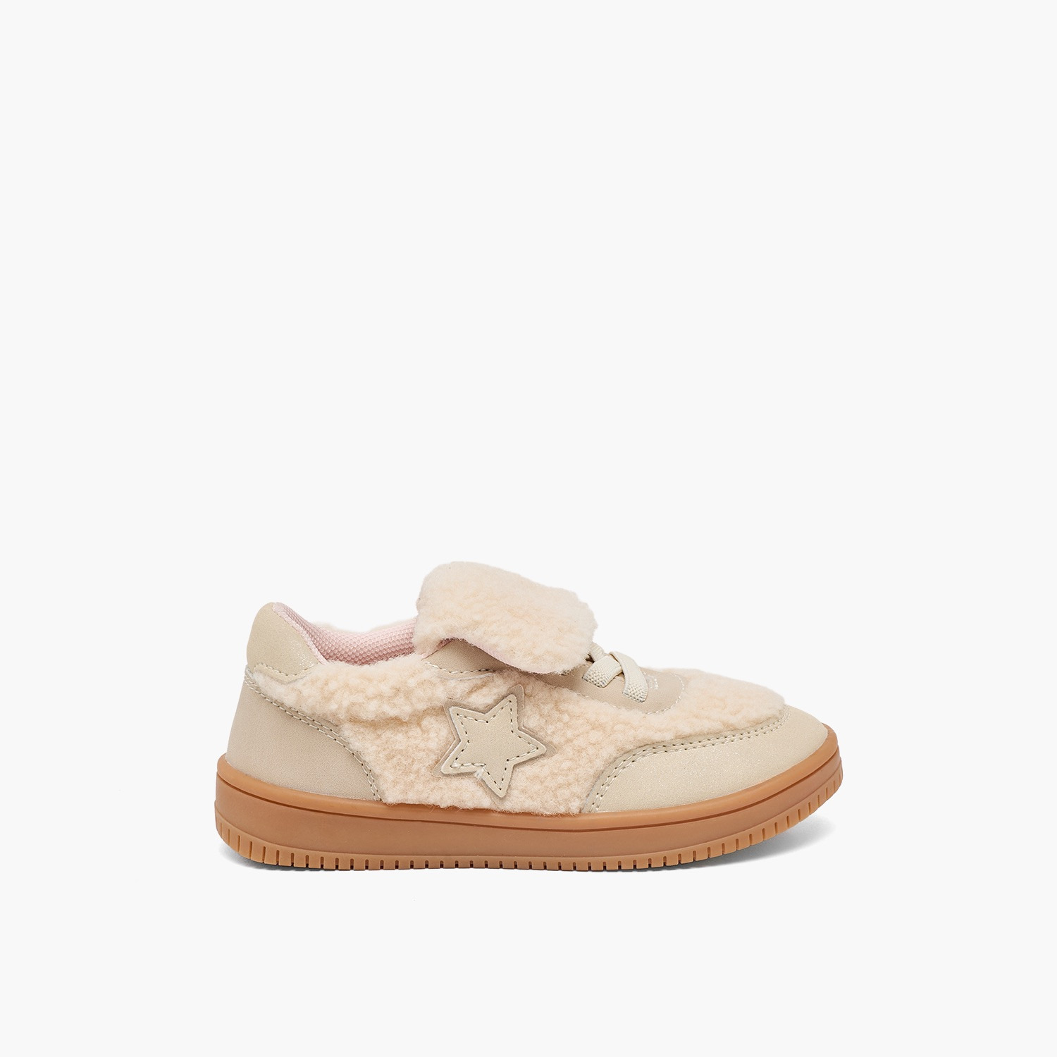 Juniors Girls Faux Fur Star Accent Ankle Sneakers-girls-shoes-sneakers-image-3