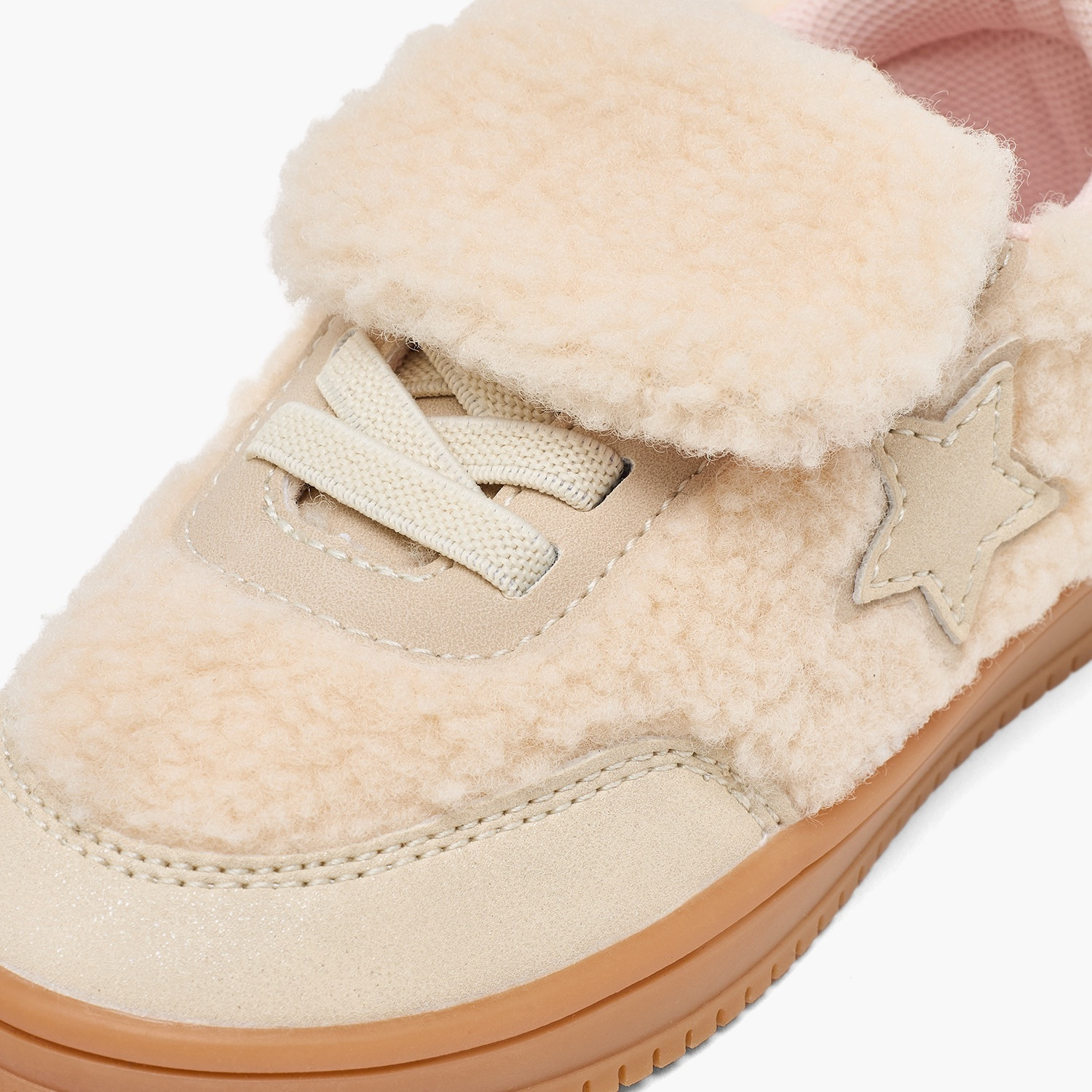 Juniors Girls Faux Fur Star Accent Ankle Sneakers-girls-shoes-sneakers-image-4