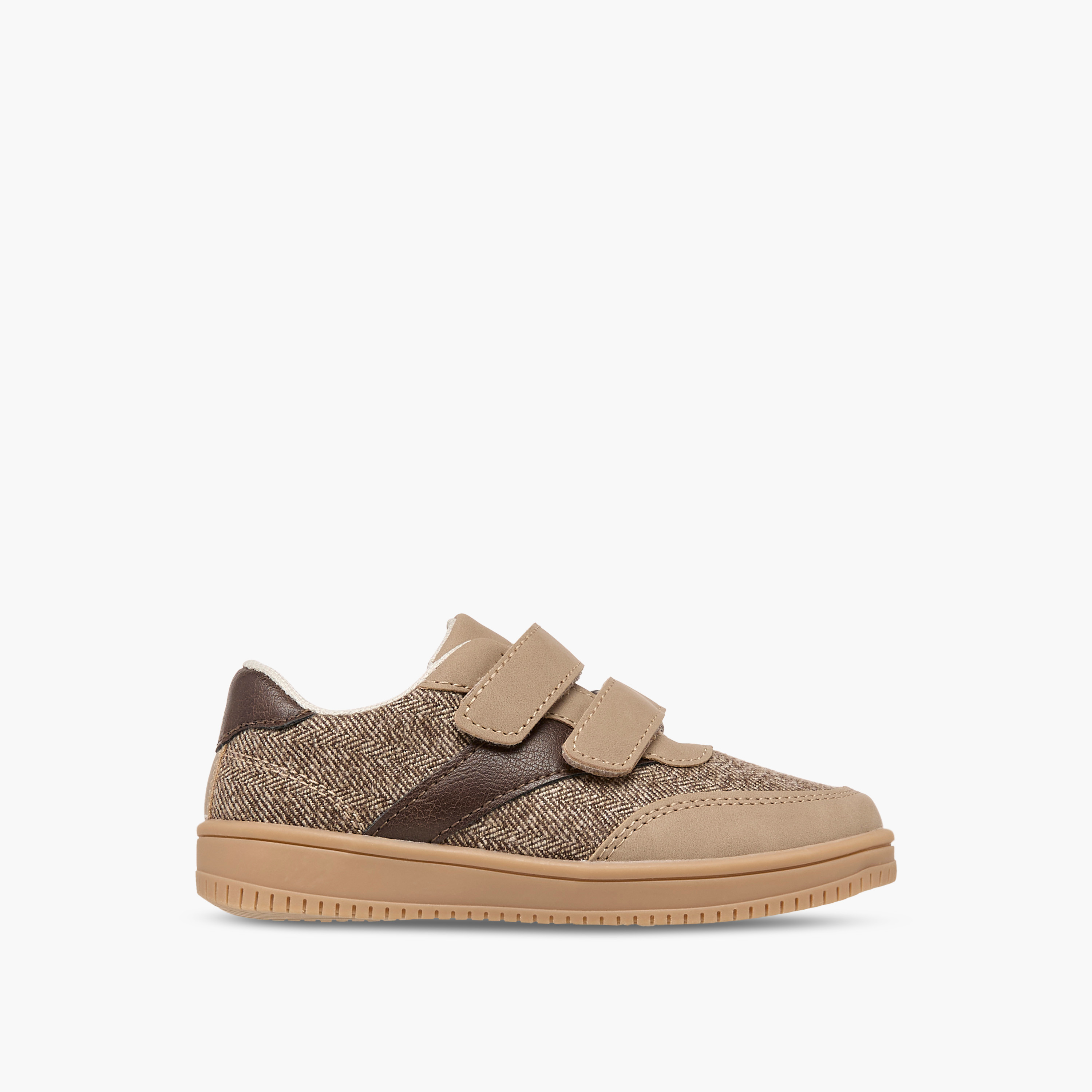 Juniors Panelled Sneakers with Hook and Loop Closure-boys-shoes-sneakers-image-3