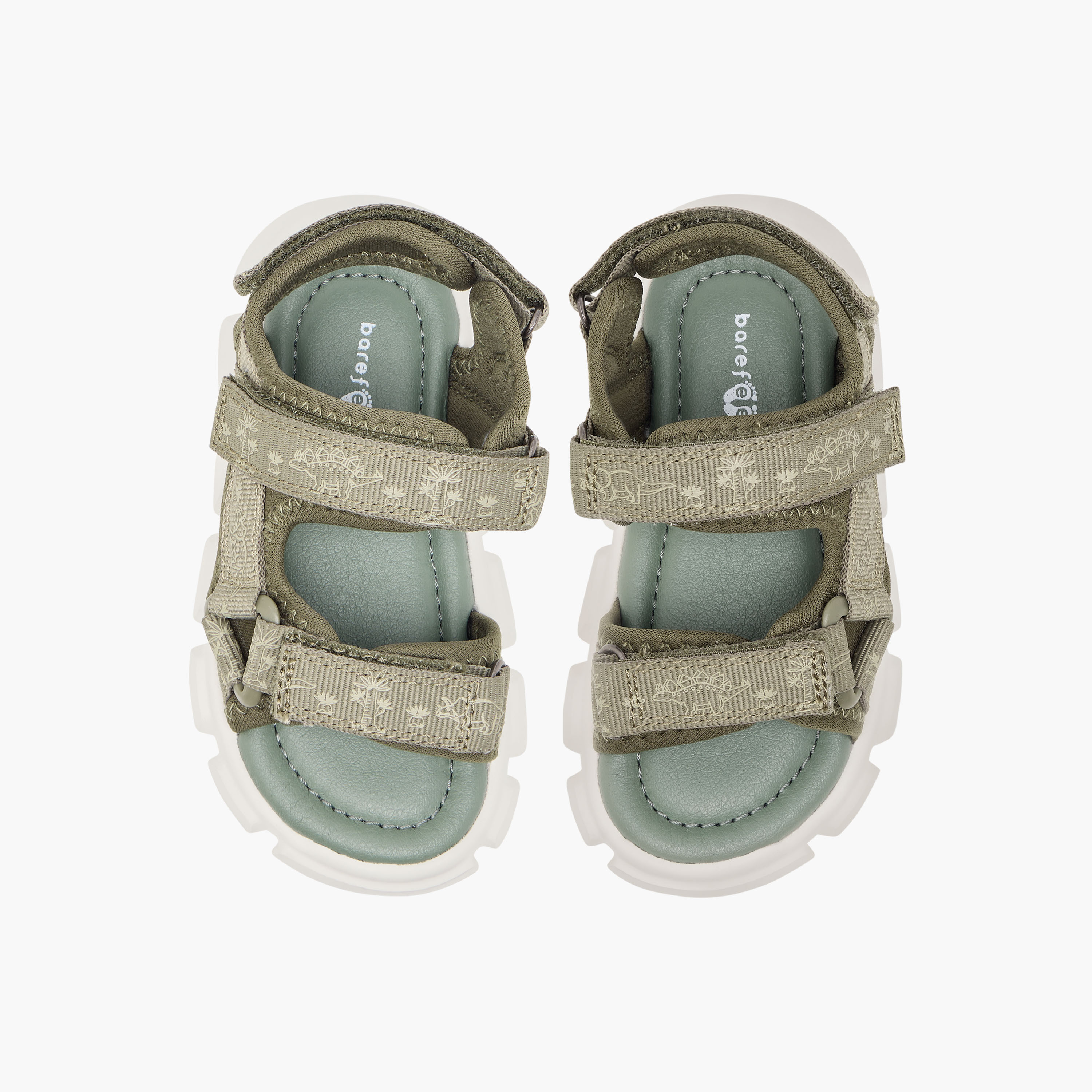 Barefeet Printed Floaters with Hook and Loop Closure-baby-boys-shoes-sandals-image-1