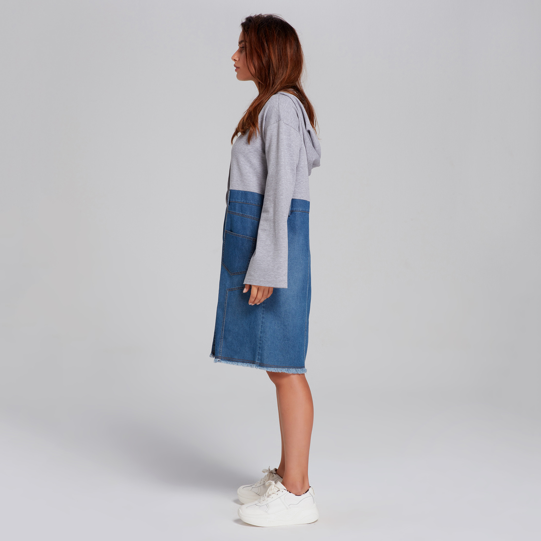 فستان ميدي بقبعة وأكمام طويلة من إليجانزا-women-clothing-dresses-image-2
