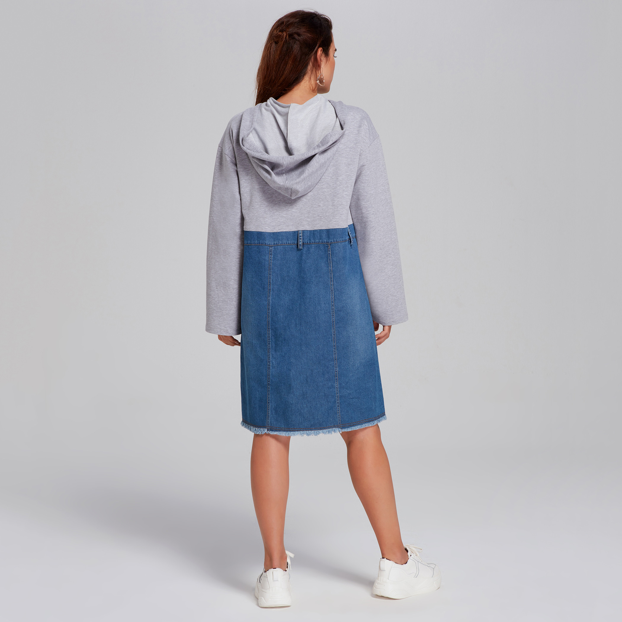 فستان ميدي بقبعة وأكمام طويلة من إليجانزا-women-clothing-dresses-image-3