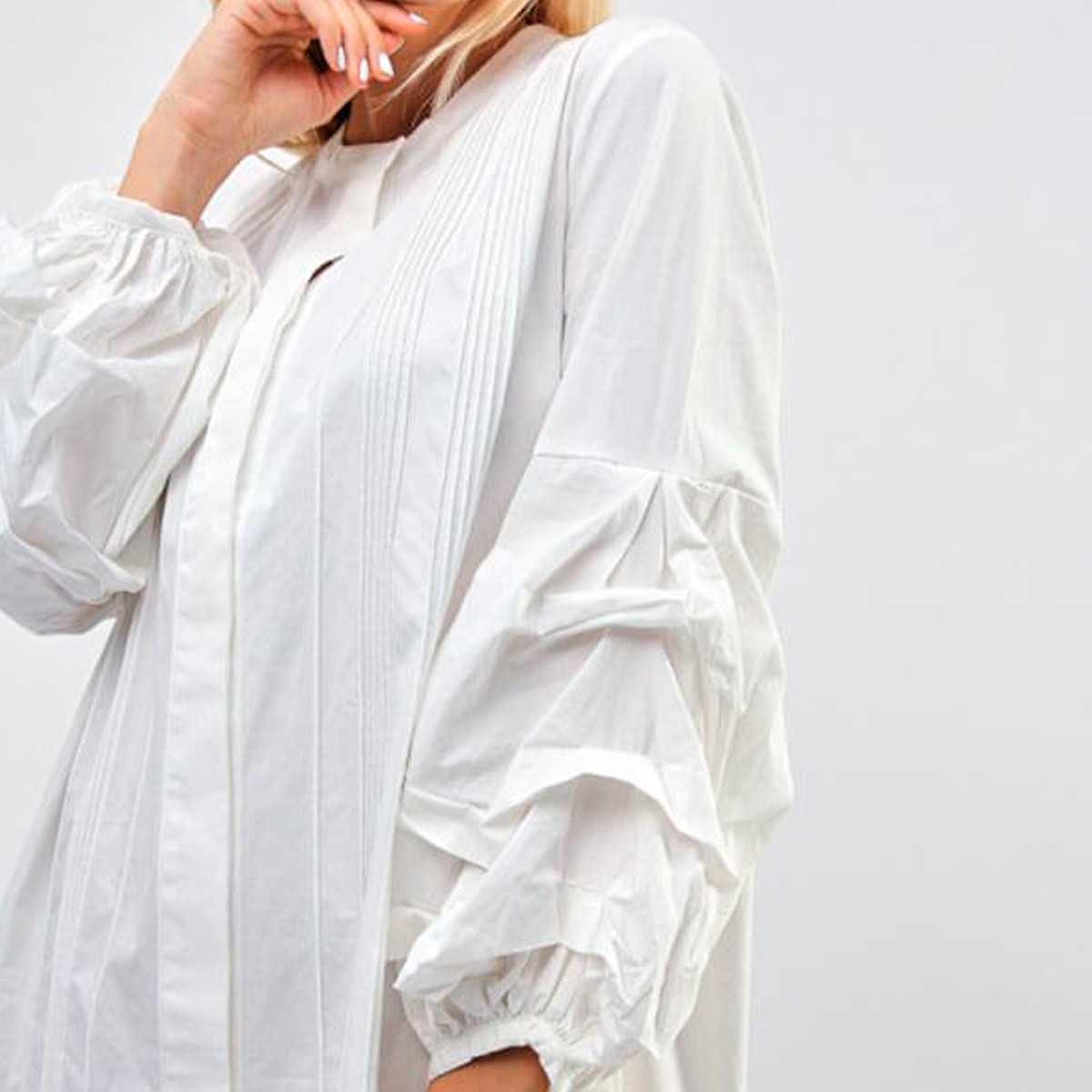 Anotah Solid Shift Maxi Dress with Puff Sleeves-women-clothing-dresses-image-4