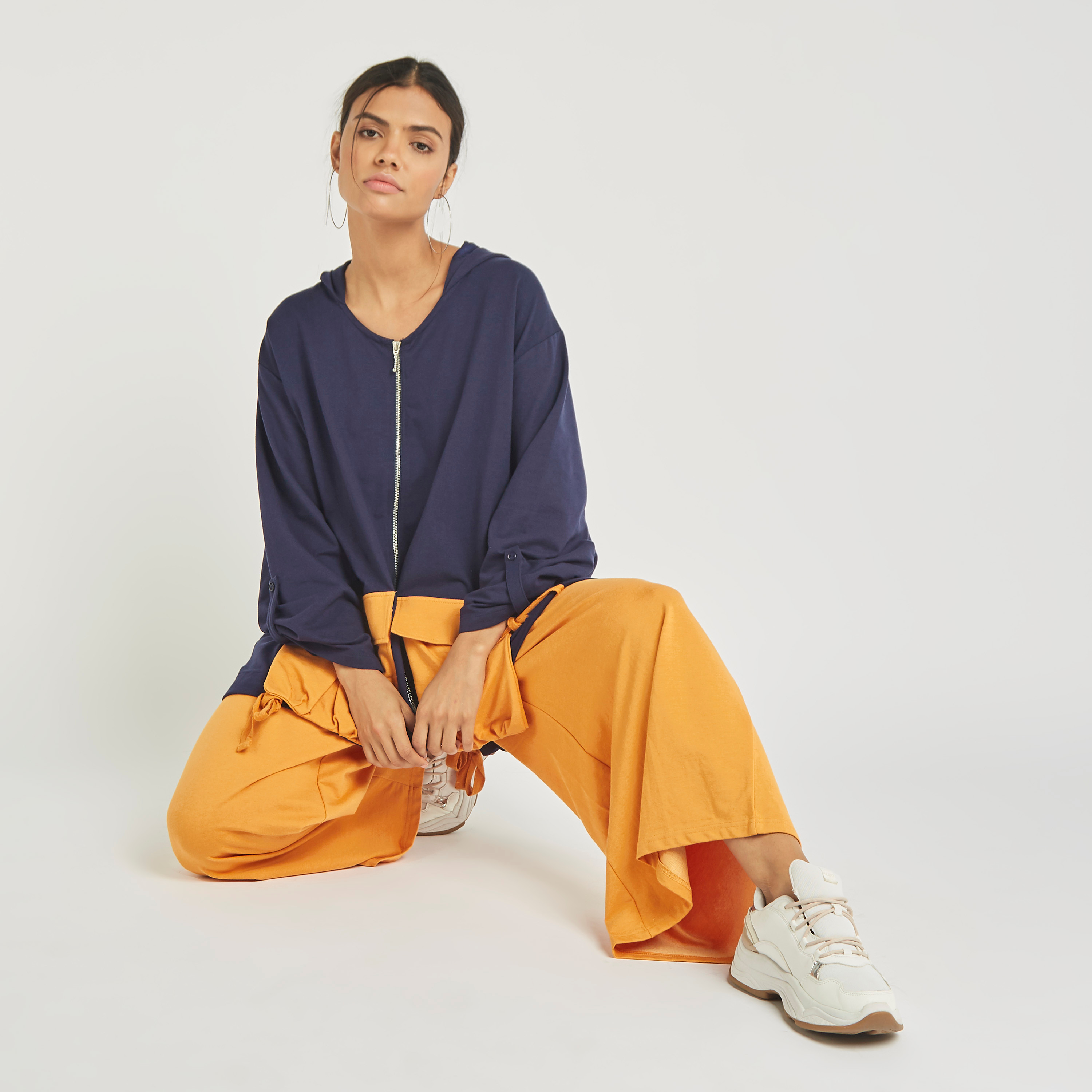 Anotah Solid Palazzo Pants with Elasticated Waistband-women-clothing-bottoms-trousers-image-4