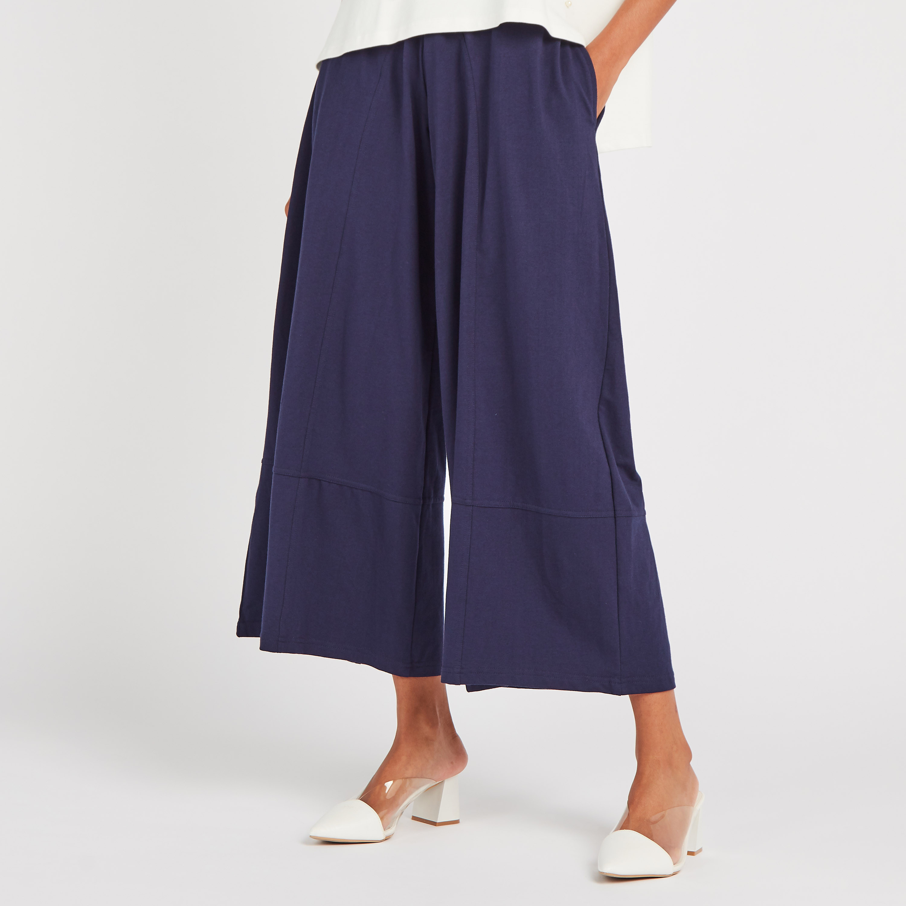 Anotah Regular Fit Palazzos with Pocket Detail and Elastic Waist-women-clothing-bottoms-trousers-image-1