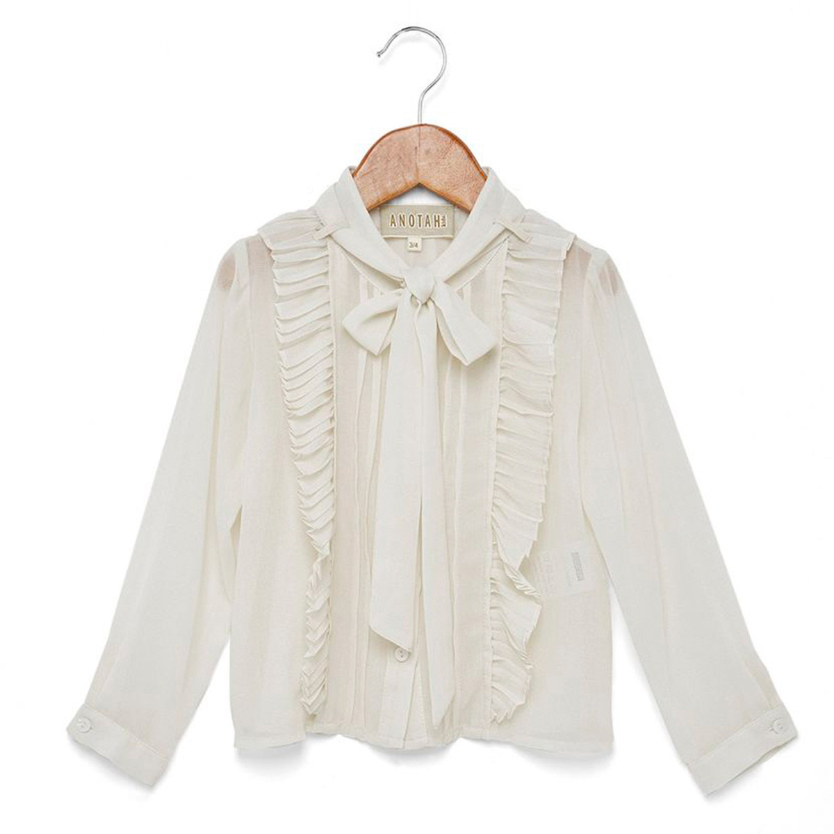 قميص سادة بأكمام طويلة  وتفاصيل كشكش من أنوتاه-girls-clothing-blousesandshirts-image-1