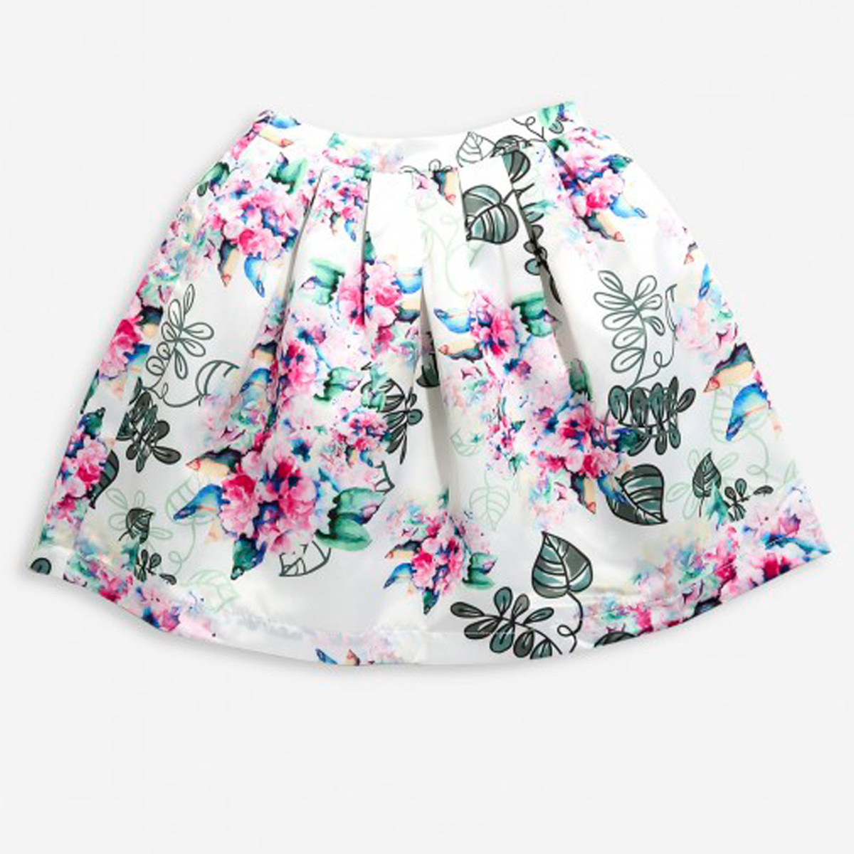 Anotah Floral Printed Skirt with Pleats-girls-clothing-bottoms-skirts-image-1