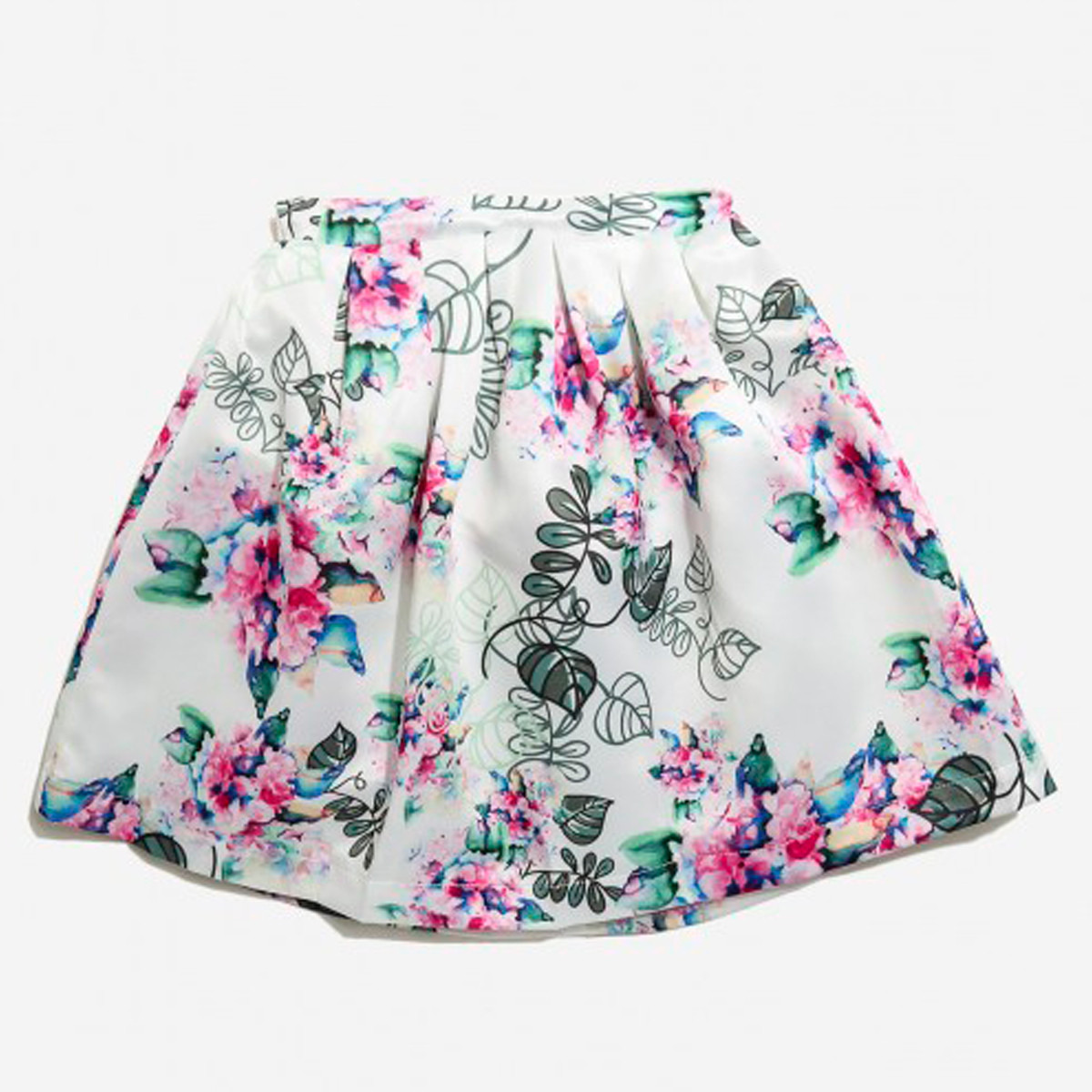Anotah Floral Printed Skirt with Pleats-girls-clothing-bottoms-skirts-image-2