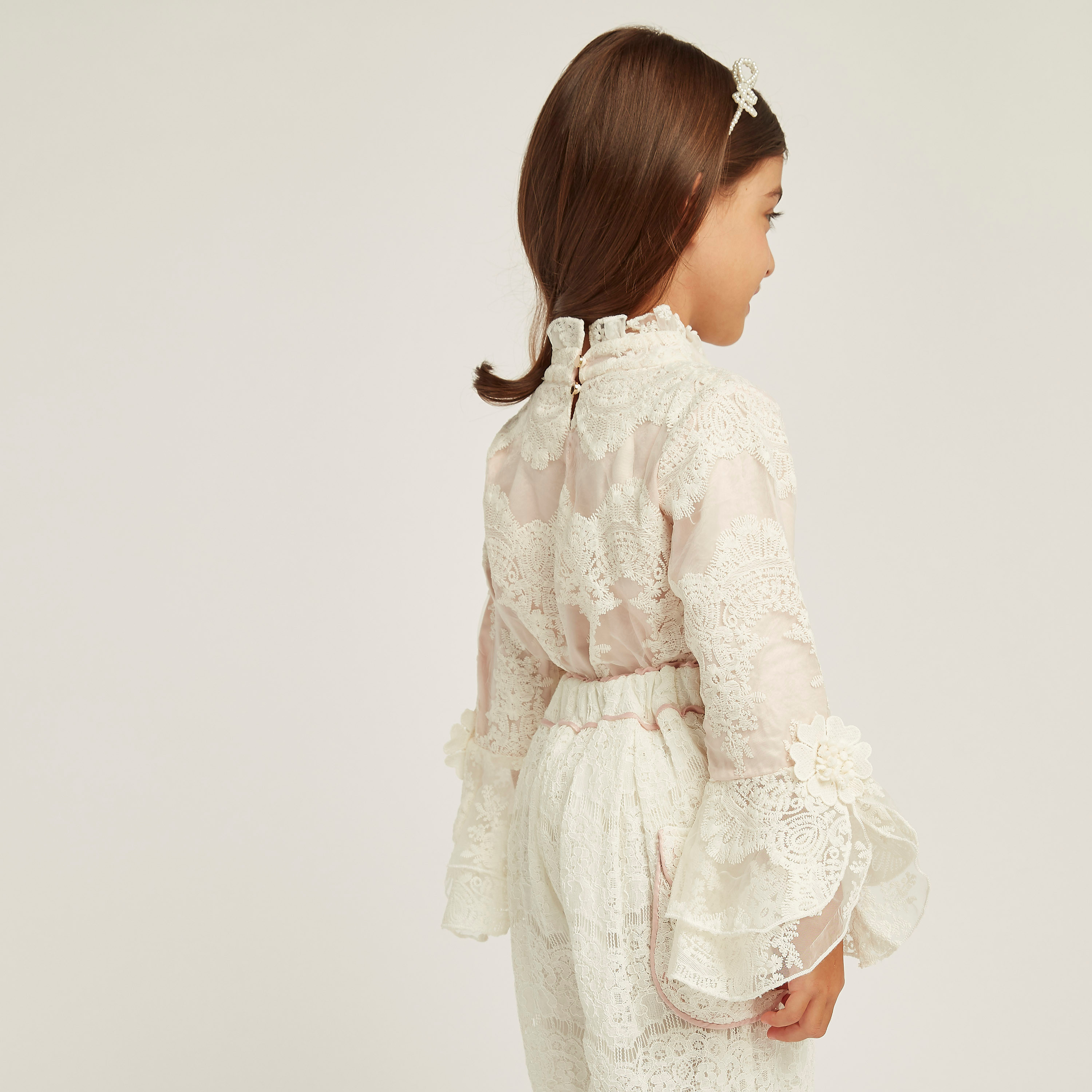 Anotah Embroidered High Neck Blouse with Long Sleeves-girls-clothing-blousesandshirts-image-5
