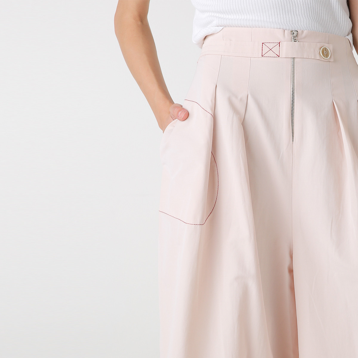 Anotah Regular Fit Ankle Length Palazzos with Button Closure-women-clothing-bottoms-trousers-image-2