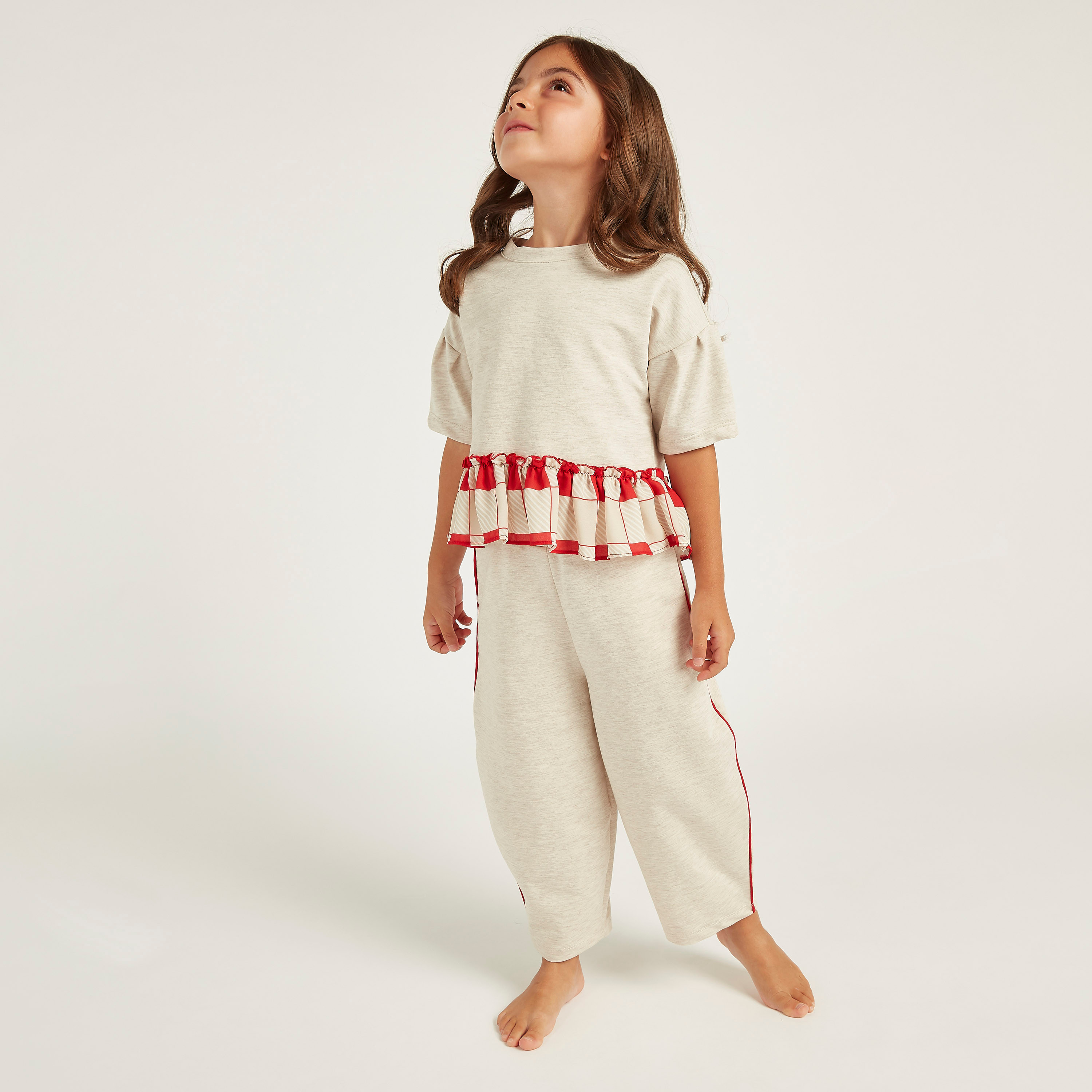 Anotah Full Length Solid Track Pants with Elasticised Waistband-girls-clothing-bottoms-jeansandjeggings-image-2
