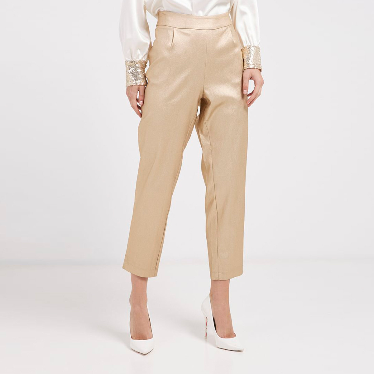 بنطلون بطول الكاحل عادي بسحّاب إغلاق من أنوتاه-women-clothing-bottoms-trousers-image-4