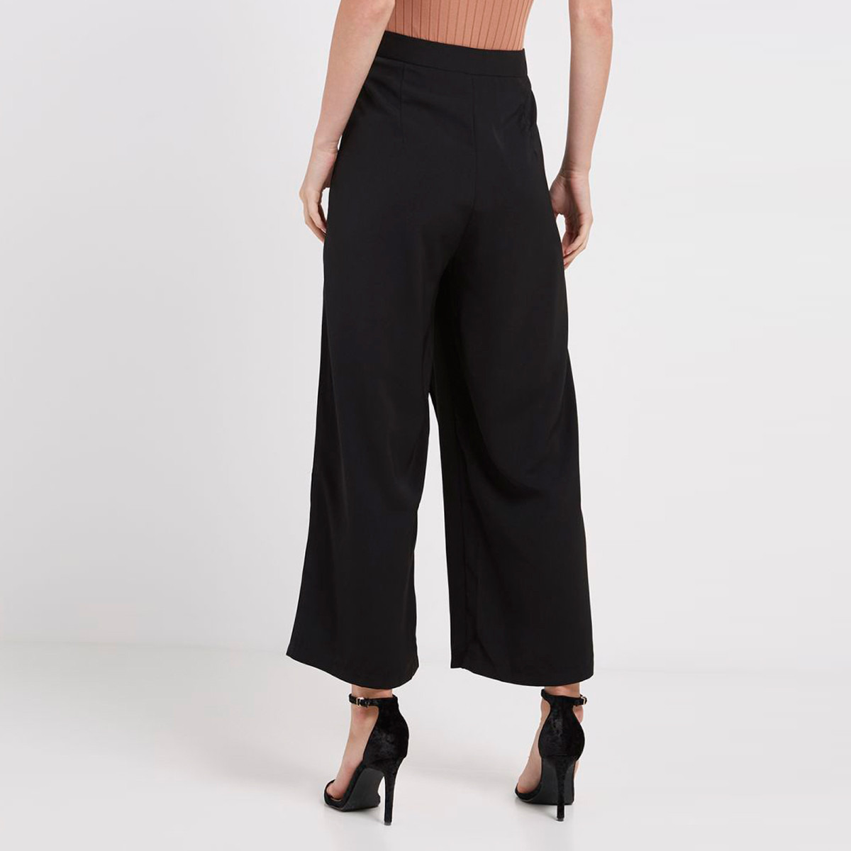 Anotah Ankle Length Palazzo Pants with Zip Closure-women-clothing-bottoms-trousers-image-4