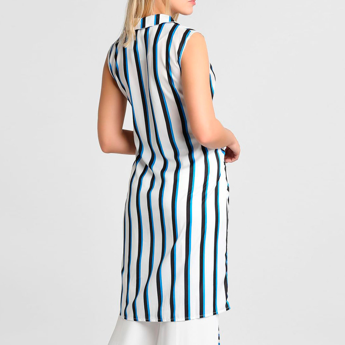 تونيك مخطط بدون أكمام بتفاصيل رباط من أنوتاه-women-clothing-shirtsandblouses-blouses-image-3