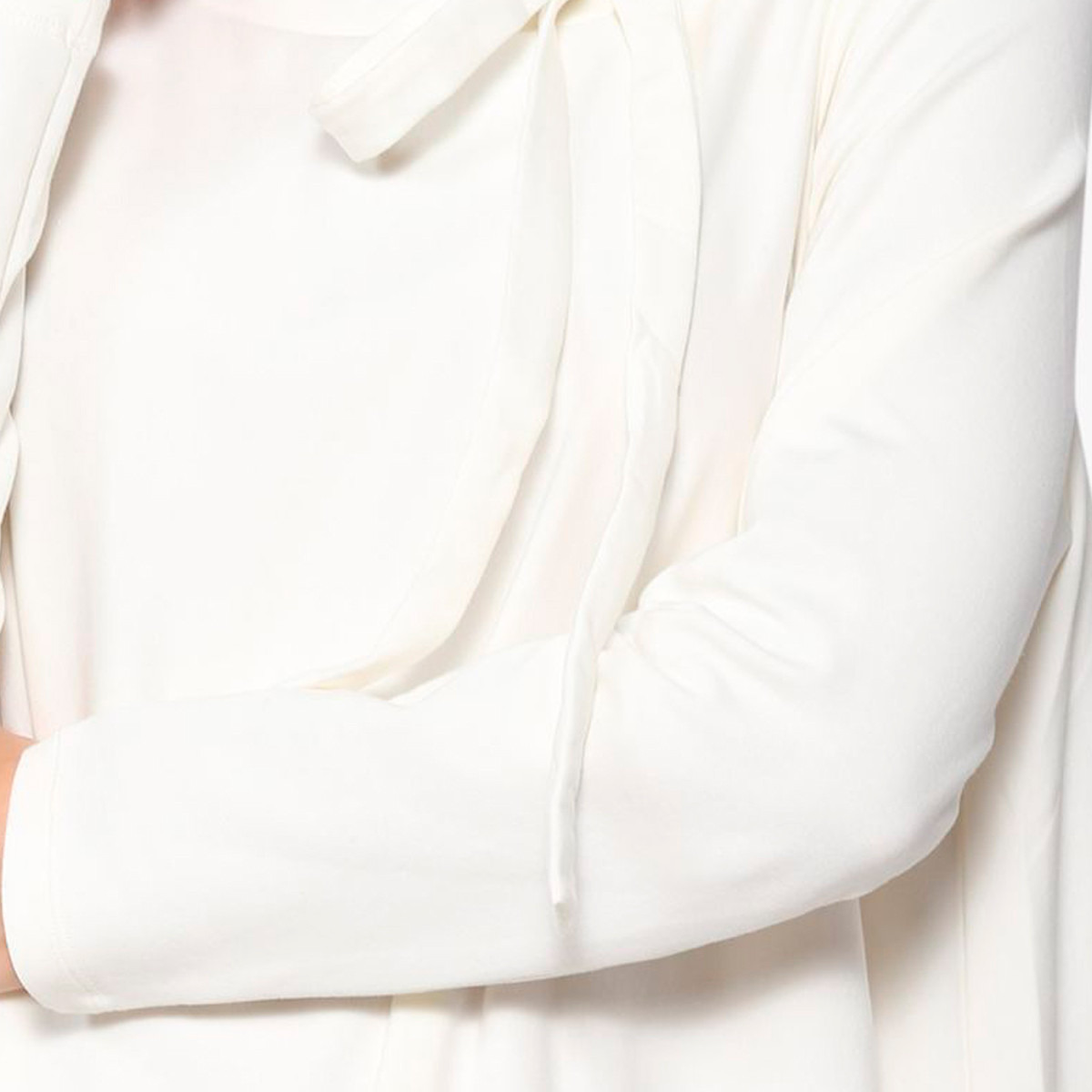 Anotah Solid A-line Maxi Dress with Long Sleeves and Patch Pocket-women-clothing-dresses-image-4