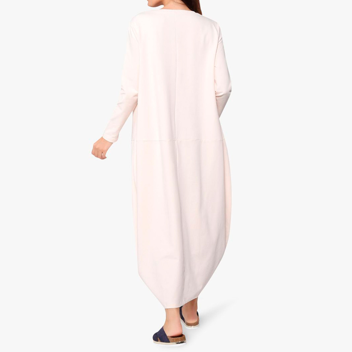 Anotah Shift Maxi Dress with Long Sleeves and Patch Pockets-women-clothing-dresses-image-2