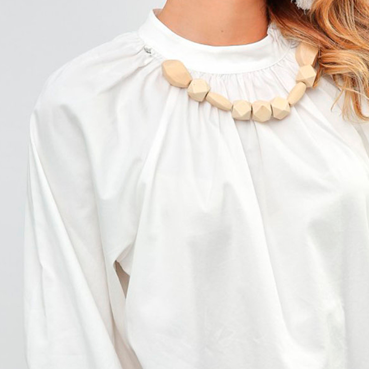 Anotah Plain Top with Embellished Neck and Bishop Sleeves-women-clothing-shirtsandblouses-blouses-image-3