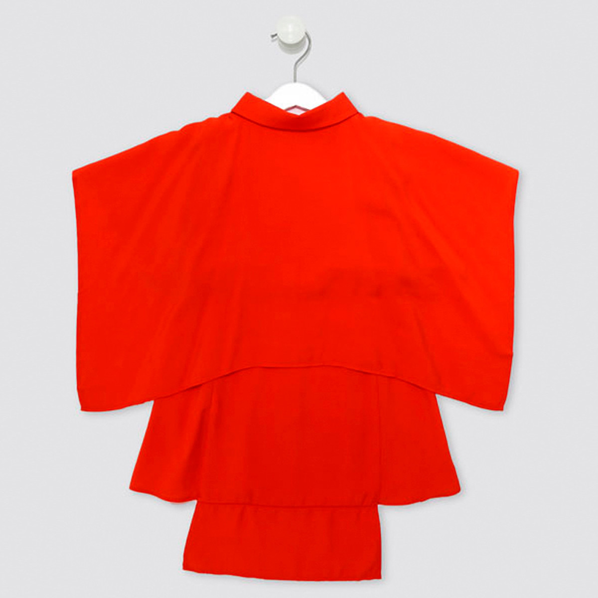 Anotah Plain Shirt Dress with Cape and Spread Collar-girls-clothing-dressesandjumpsuits-image-3