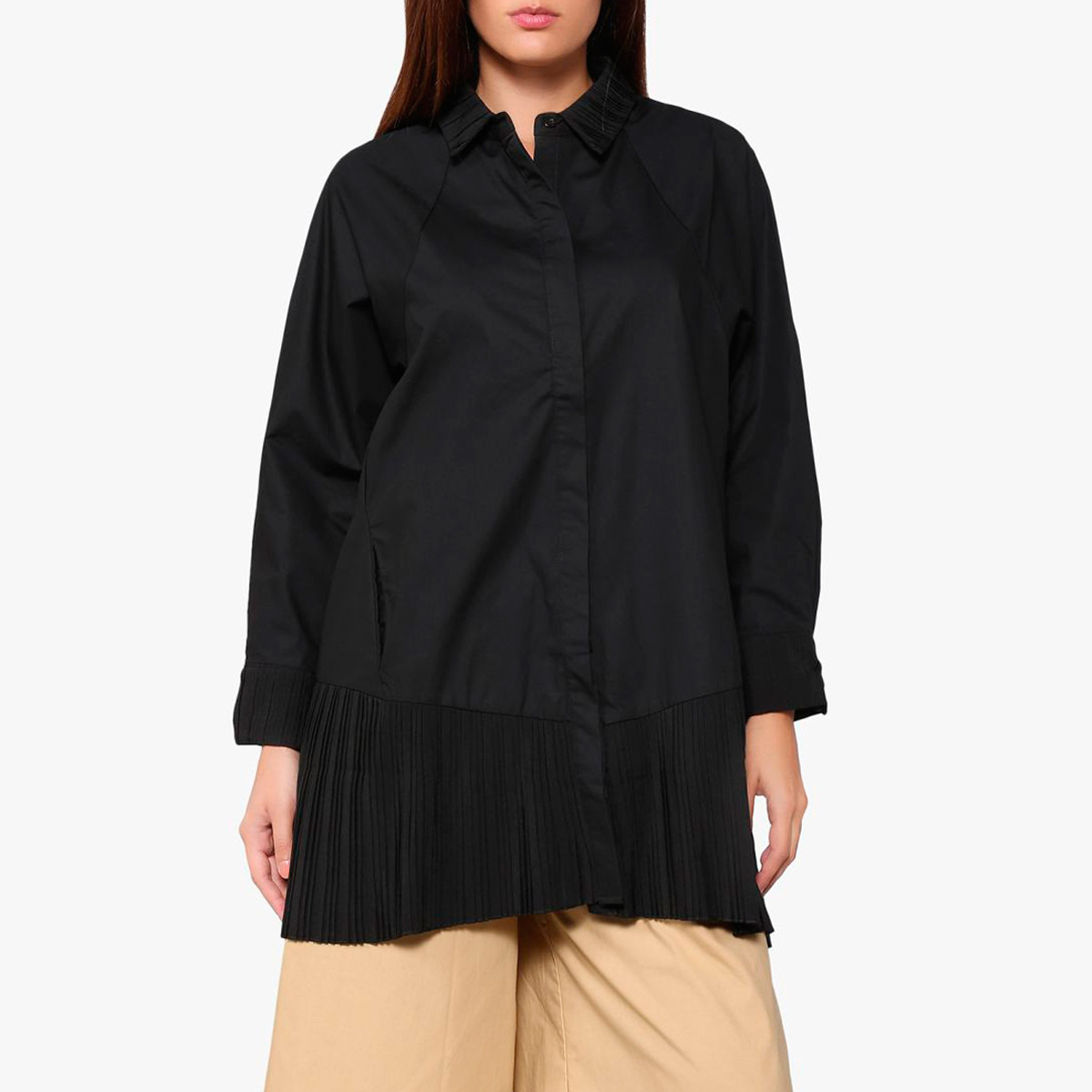 قميص طويل بأكمام طويلة وأطراف مثنية من أنوتاه-women-clothing-shirtsandblouses-blouses-image-1