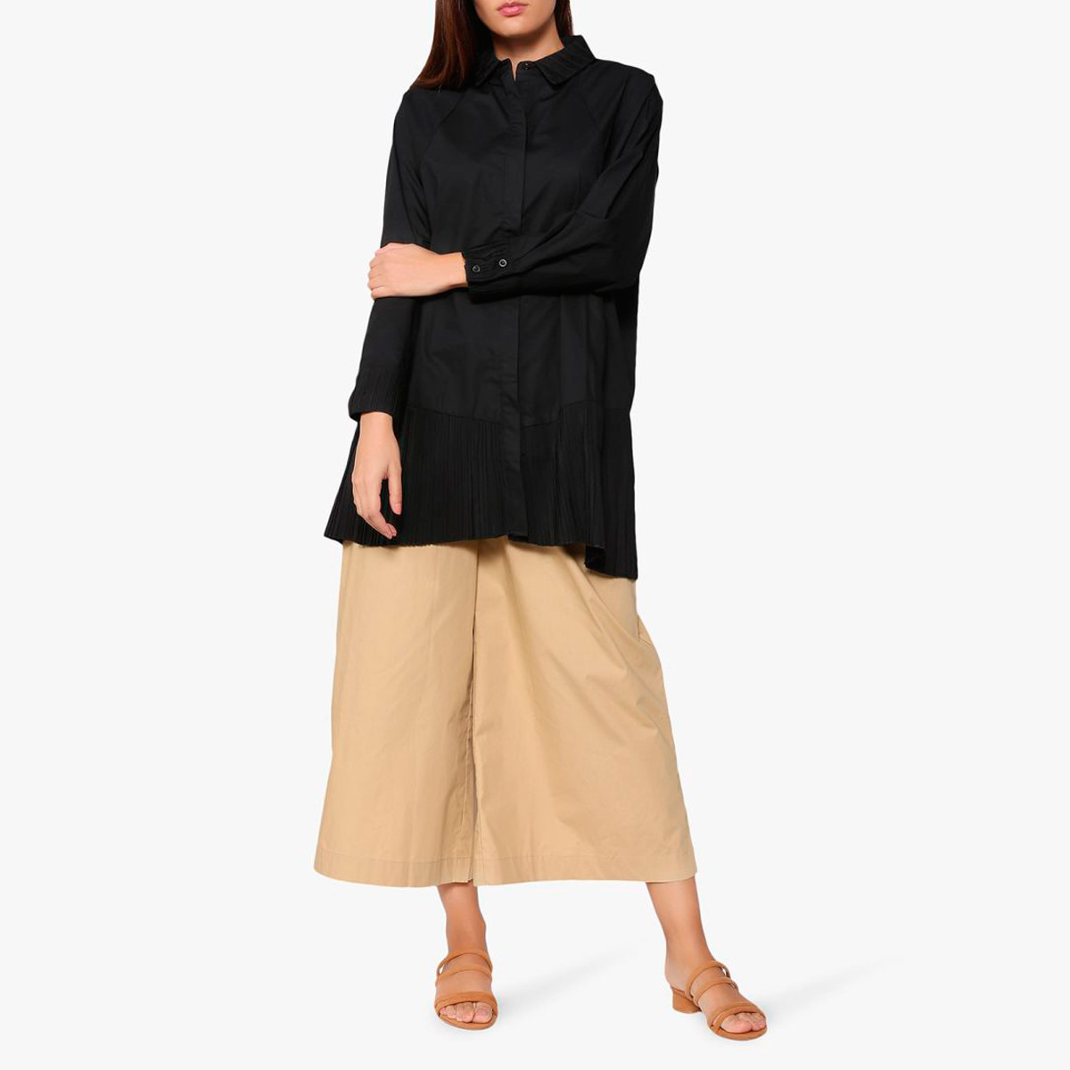 قميص طويل بأكمام طويلة وأطراف مثنية من أنوتاه-women-clothing-shirtsandblouses-blouses-image-2