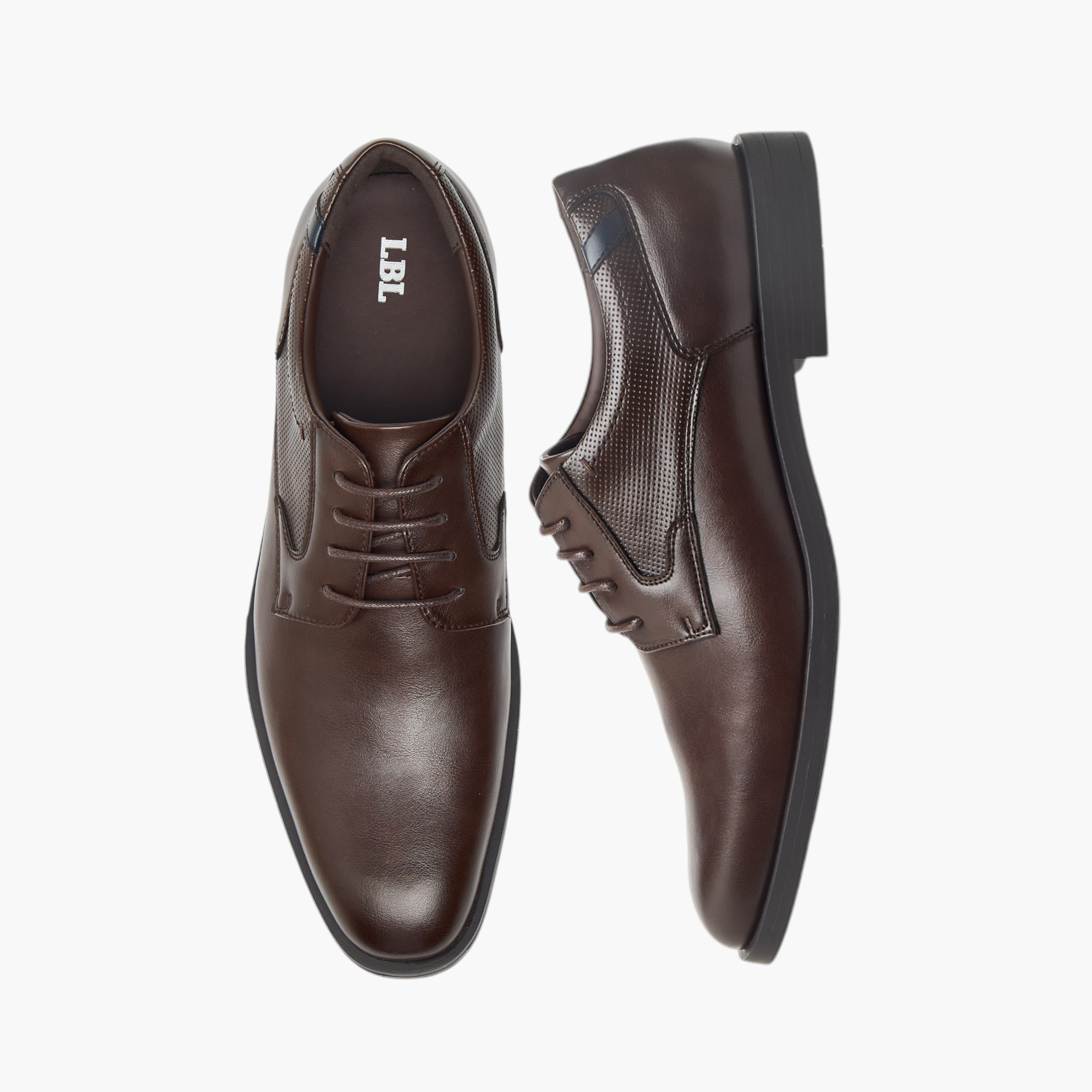 حذاء ديربي بارز الملمس برباط إغلاق من إل بي إل من شو إكسبريس-men-shoes-formalshoes-image-1