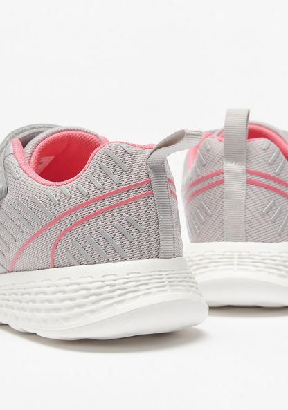 Dash Textured Walking Shoes with Hook and Loop Closure-Girl%27s Sports Shoes-image-3