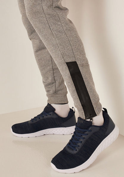 #tag18. Textured Low Ankle Sneakers with Lace-Up Closure