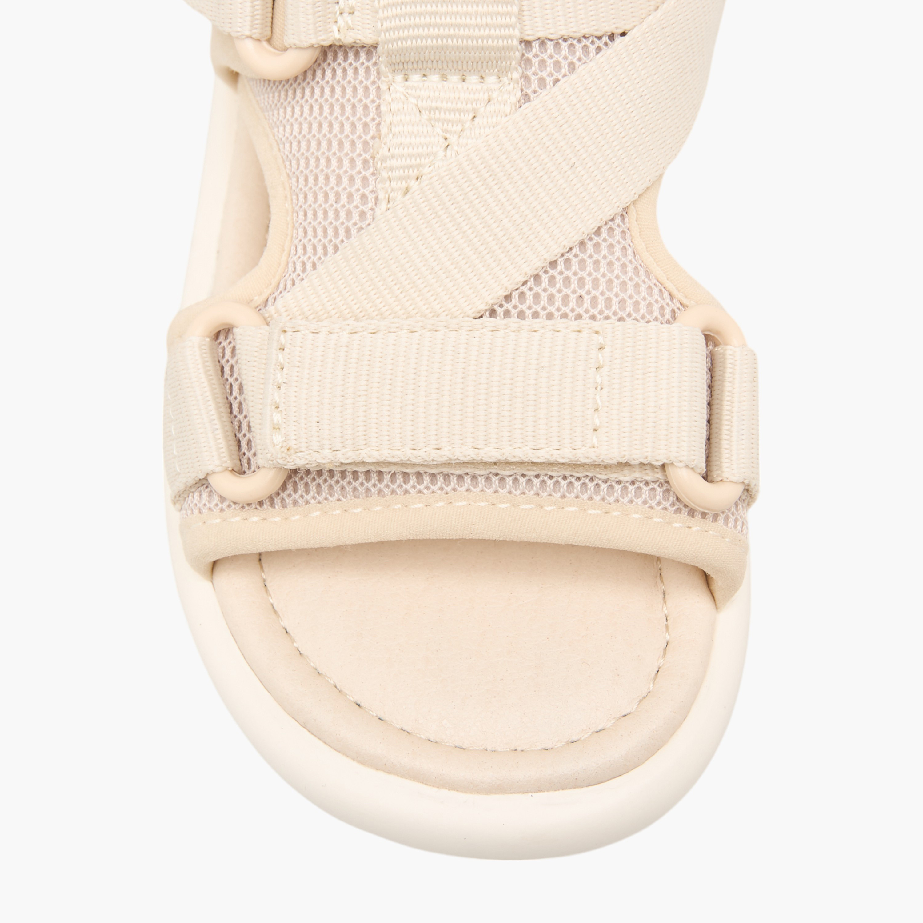Juniors Textured Floaters with Hook and Loop Closure-boys-shoes-sandals-image-4