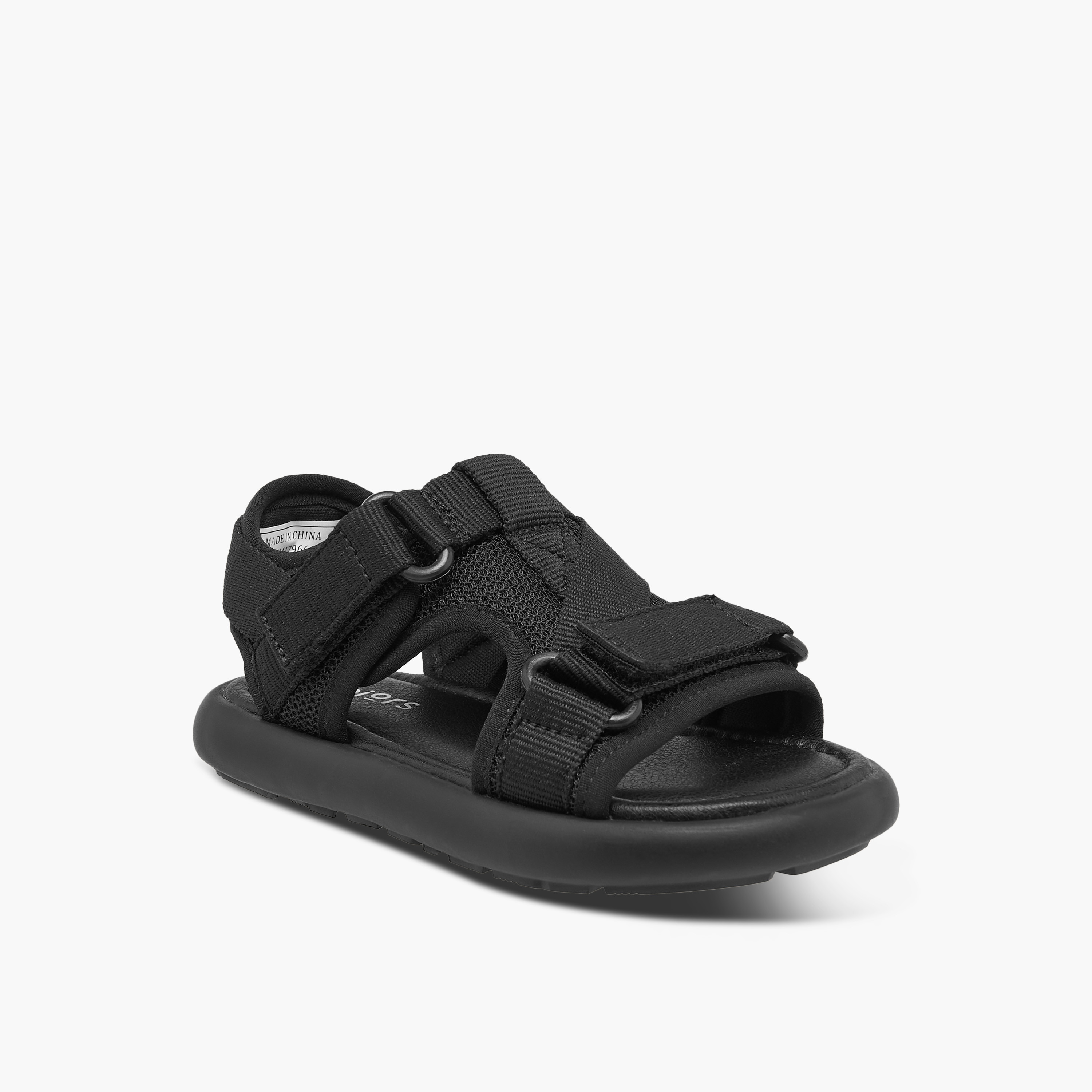 Juniors Textured Floaters with Hook and Loop Closure-boys-shoes-sandals-image-2