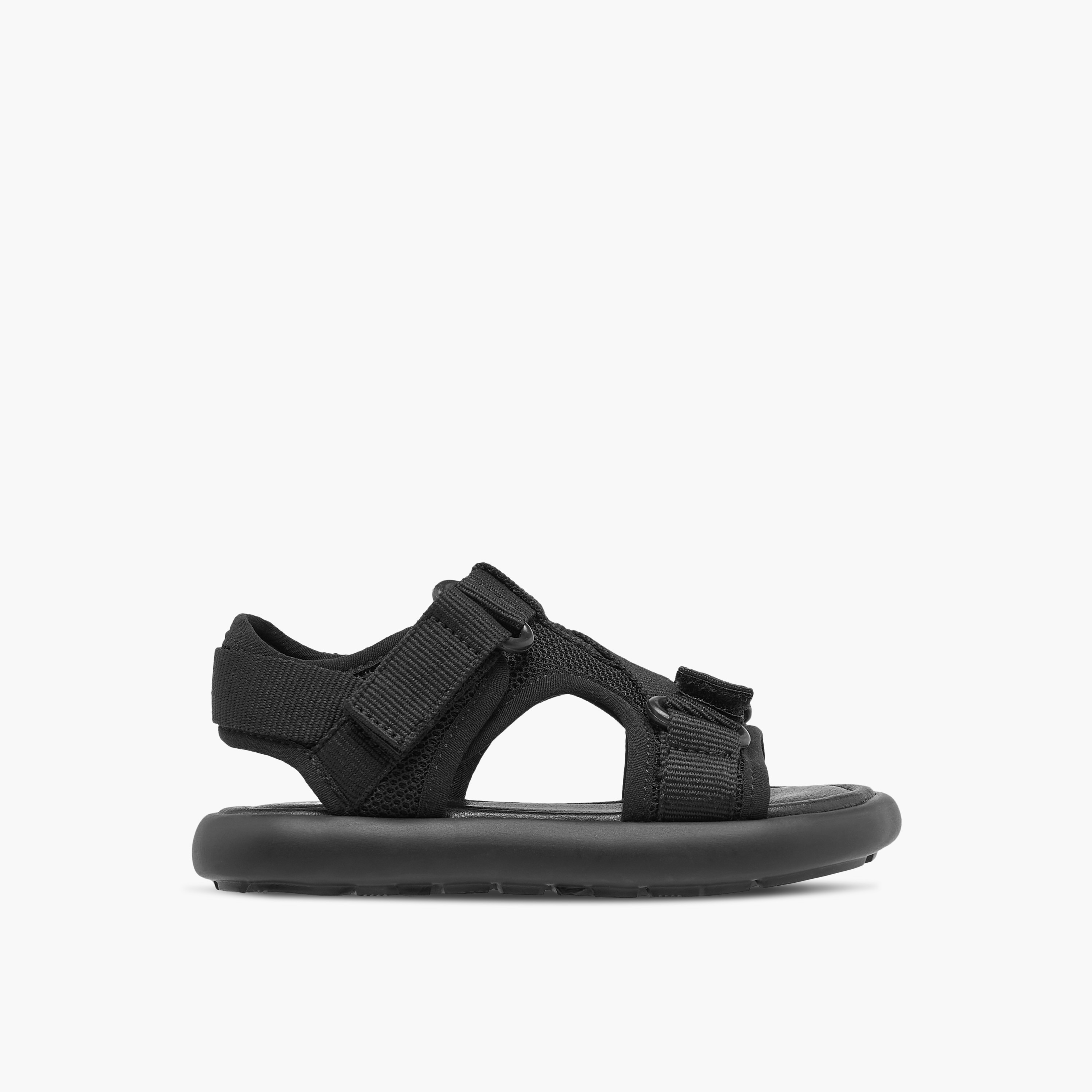Juniors Textured Floaters with Hook and Loop Closure-boys-shoes-sandals-image-3