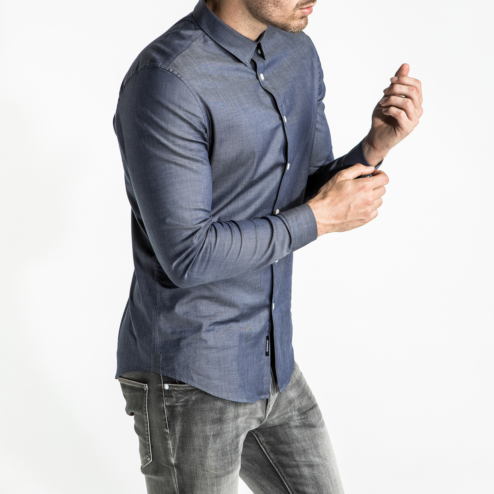 CR7 CRISTIANO RONALDO Shirt with Long Sleeves and Complete Placket-men-clothing-shirts-image-3