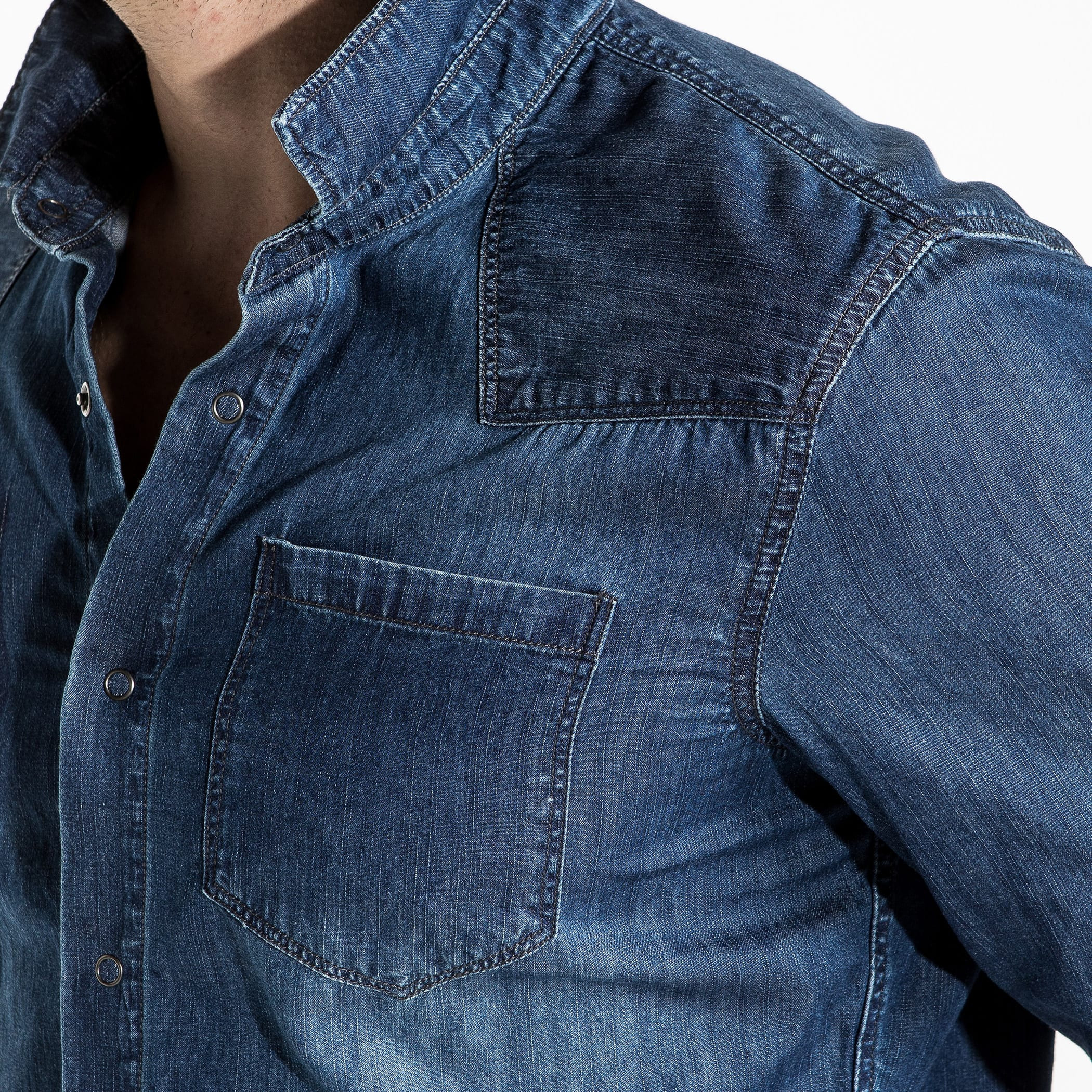 Long length best sale denim shirt