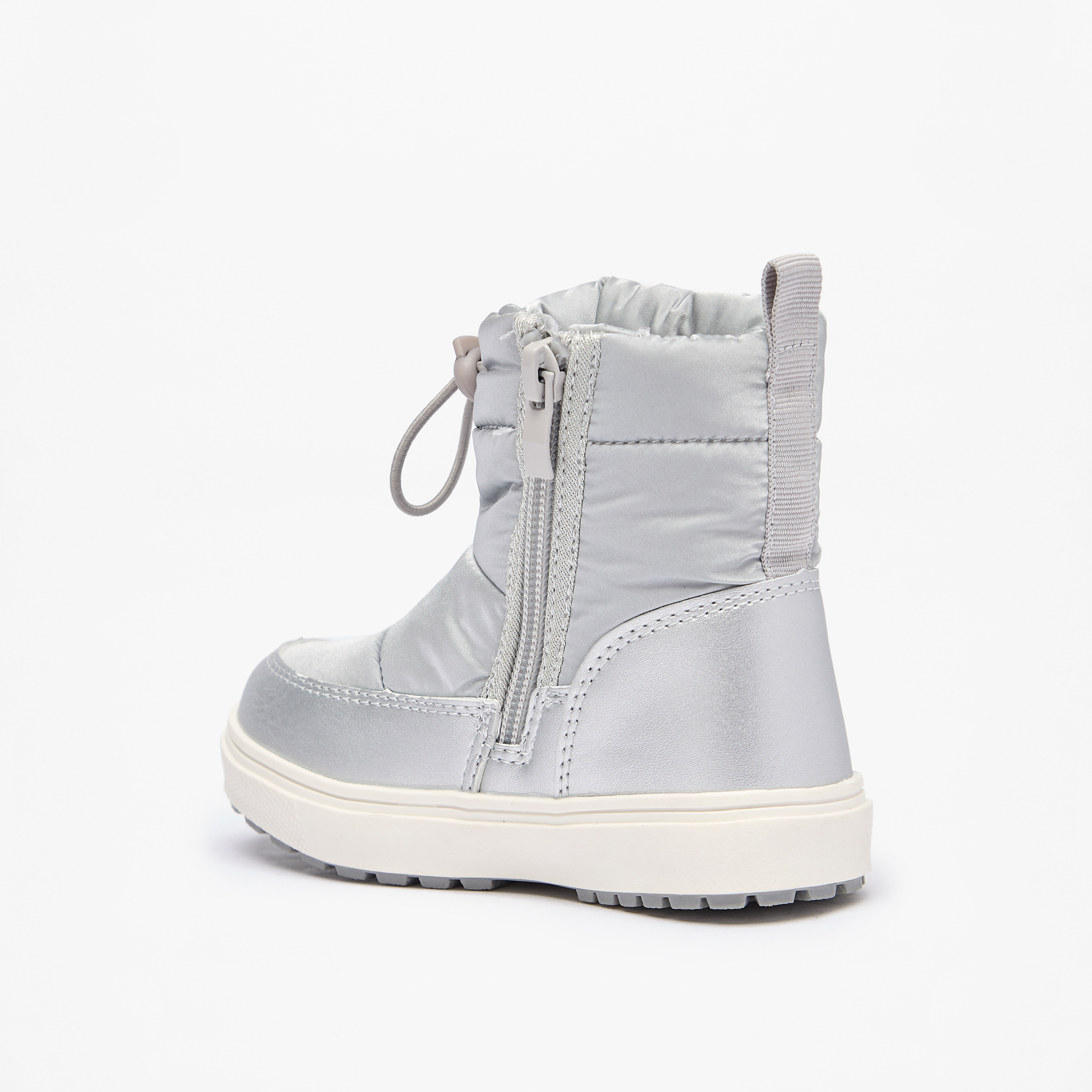 Juniors Solid Ankle Boots with Zip Closure and Pull Tabs-girls-shoes-boots-image-2