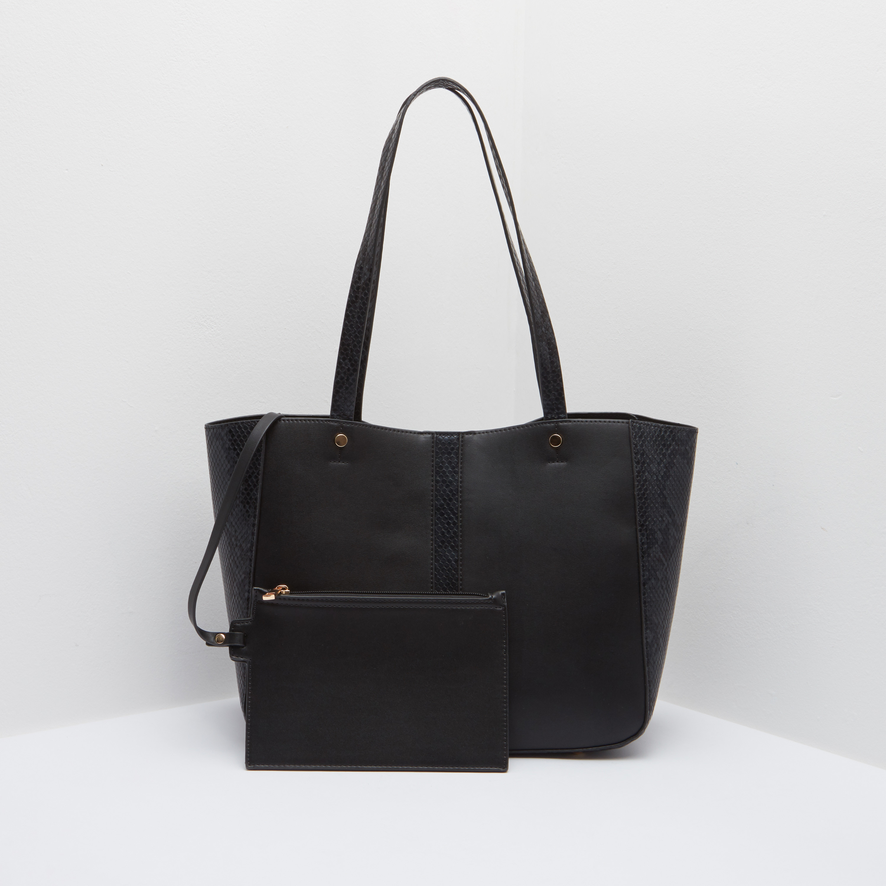 Panelled Textured Tote Bag-women-bagsandwallets-handbags-image-1