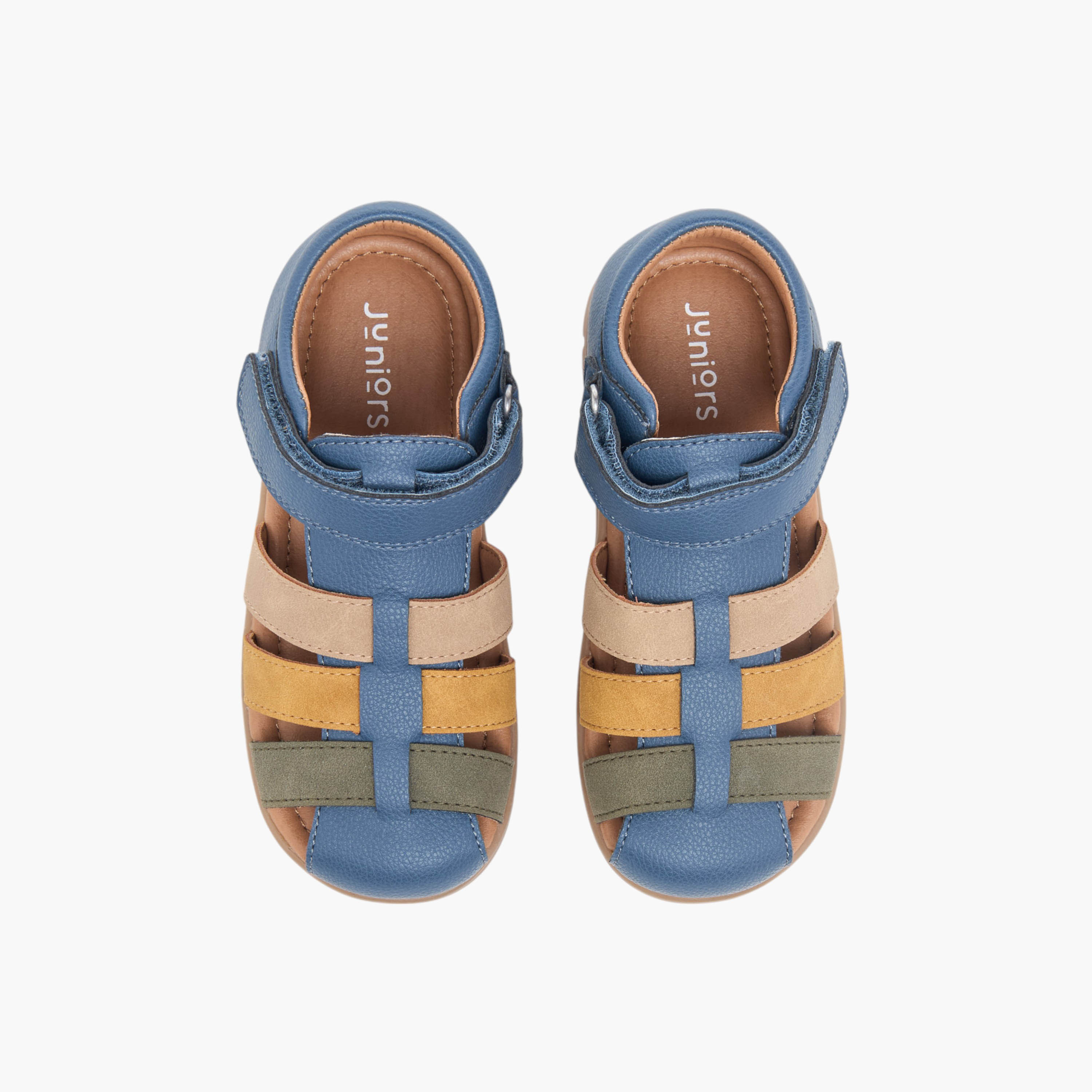 Juniors Colourblock Fisherman Sandals with Hook and Loop Closure-boys-shoes-sandals-image-1