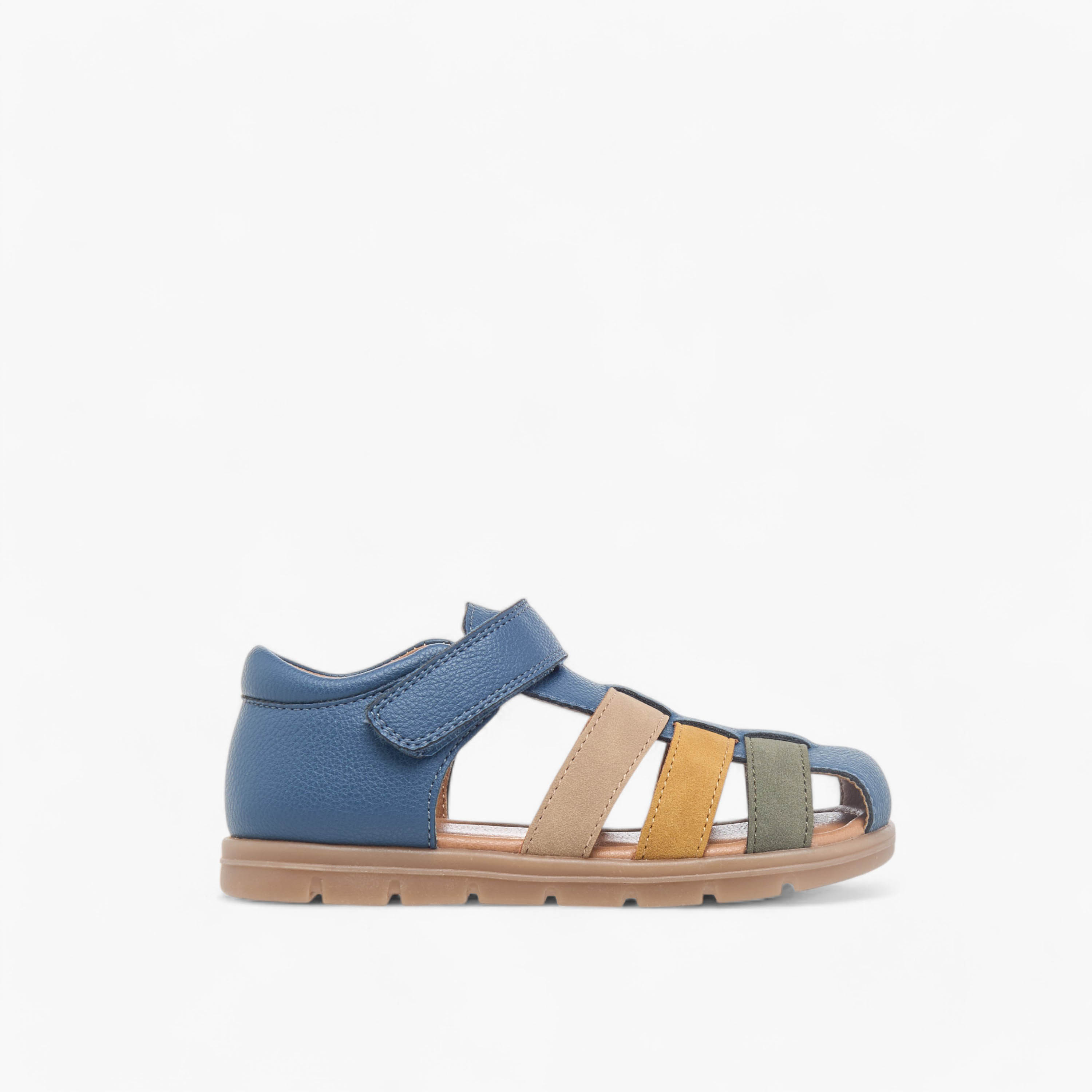 Juniors Colourblock Fisherman Sandals with Hook and Loop Closure-boys-shoes-sandals-image-2