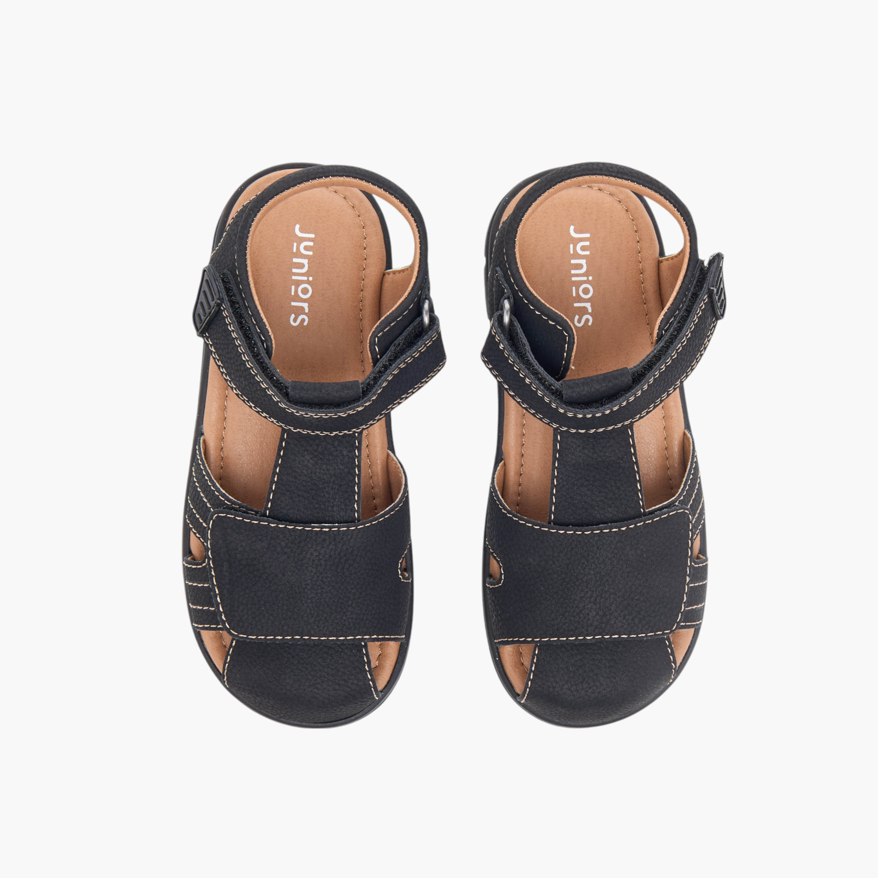 صندل فيشرمان بتفاصيل مدرزة وشريط إغلاق من جونيورز-boys-shoes-sandals-image-1