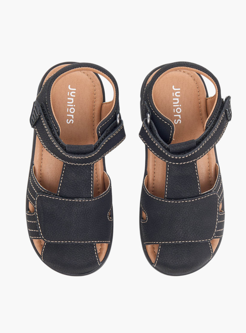 صندل فيشرمان بتفاصيل مدرزة وشريط إغلاق من جونيورز-boys-shoes-sandals-image-1