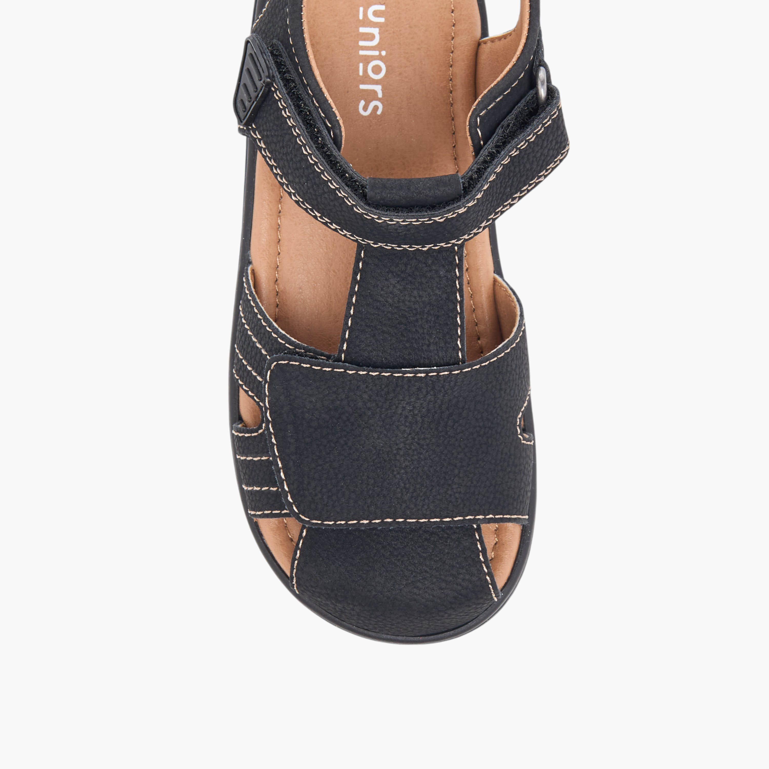 صندل فيشرمان بتفاصيل مدرزة وشريط إغلاق من جونيورز-boys-shoes-sandals-image-3