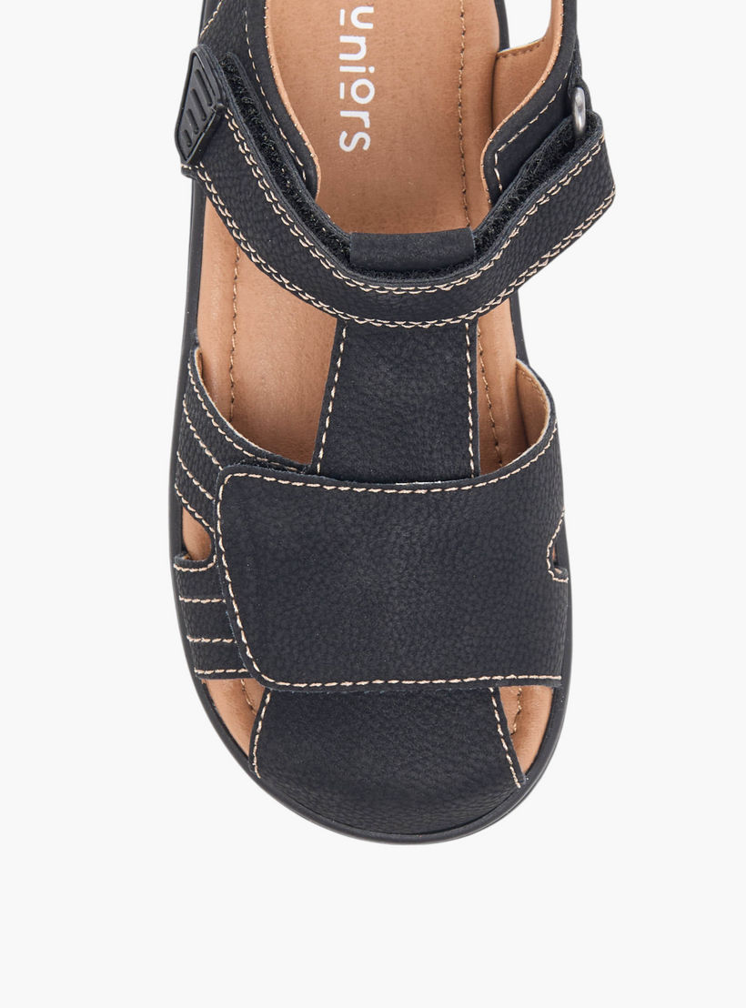 صندل فيشرمان بتفاصيل مدرزة وشريط إغلاق من جونيورز-boys-shoes-sandals-image-3